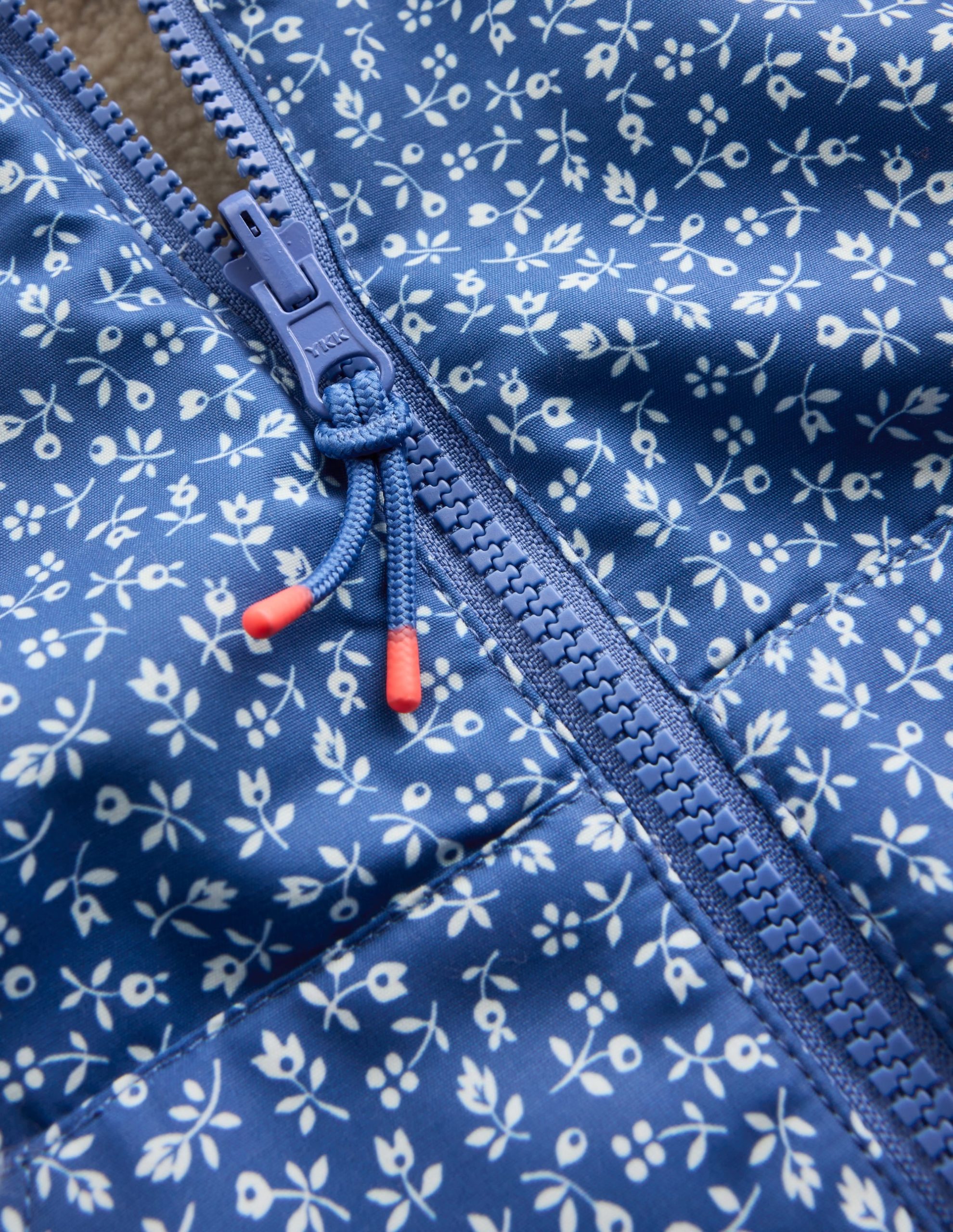 Reversible Borg Hooded Bomber-Bluejay Ditsy Floral - Image 8