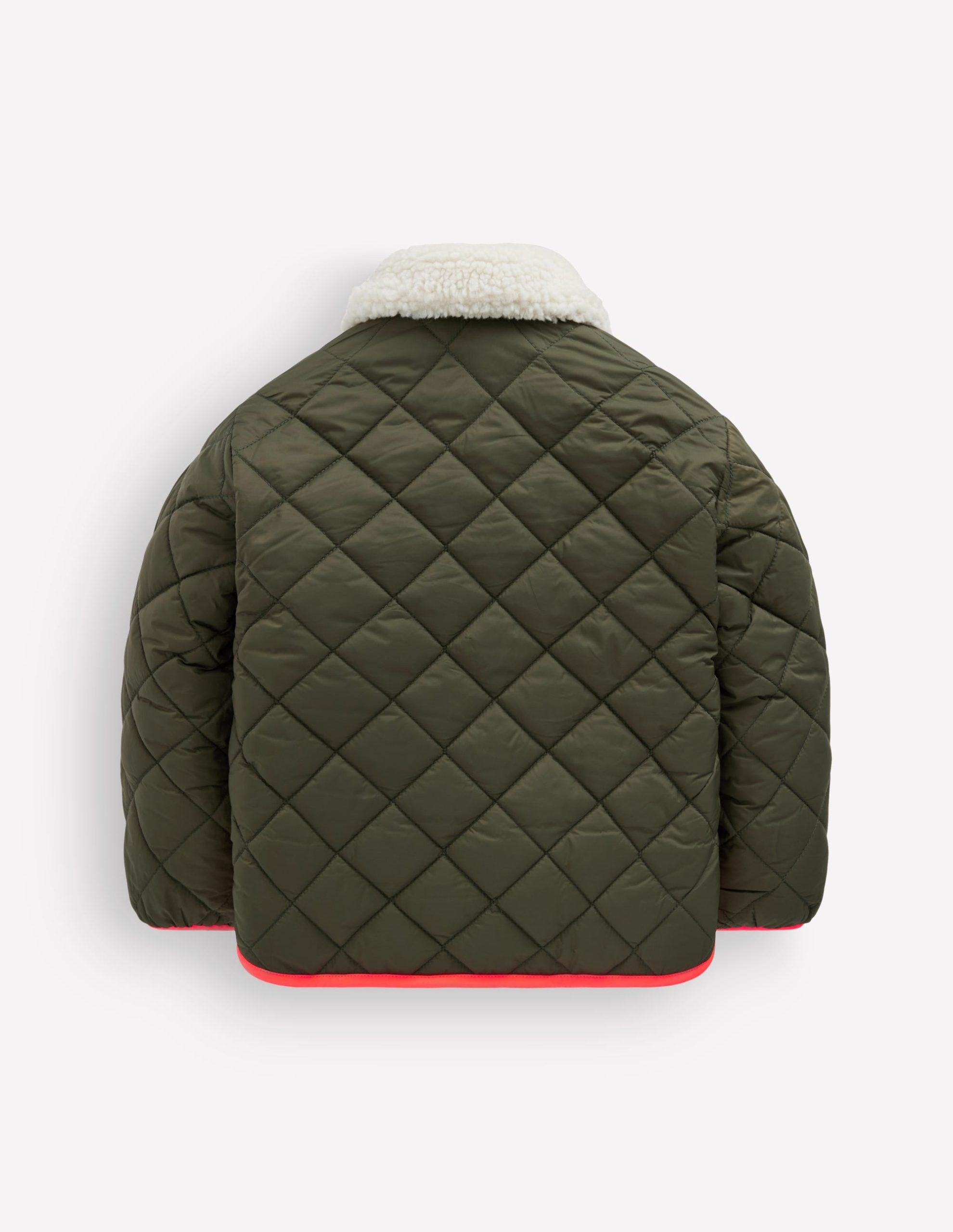 Reversible Borg Quilted Jacket-Falcon Green - Image 5