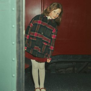 Wool Check Coat-Green Check
