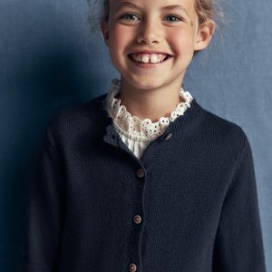Pretty Peplum Cardigan-Navy