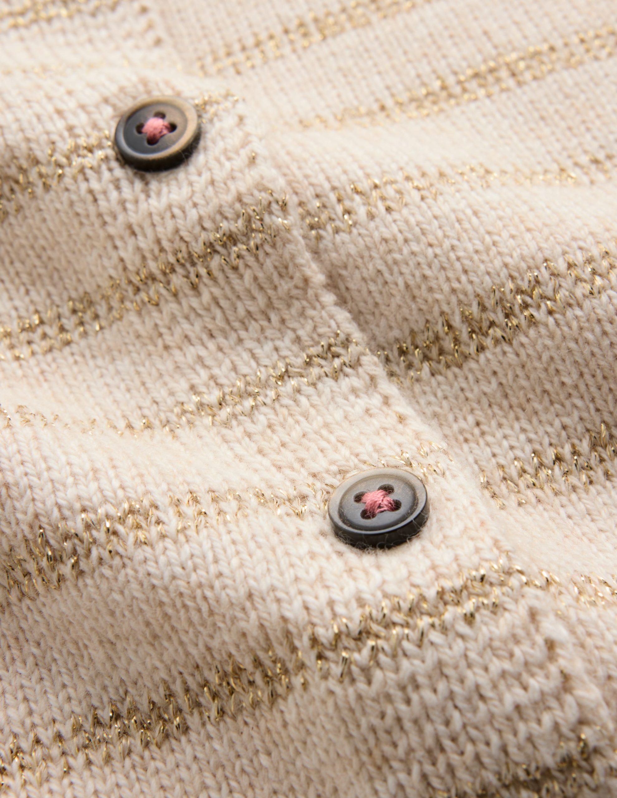 Pretty Peplum Cardigan-Oatmeal Marl Sparkle Stripe - Image 5