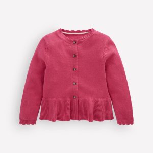 Pretty Peplum Cardigan-Winter Blush