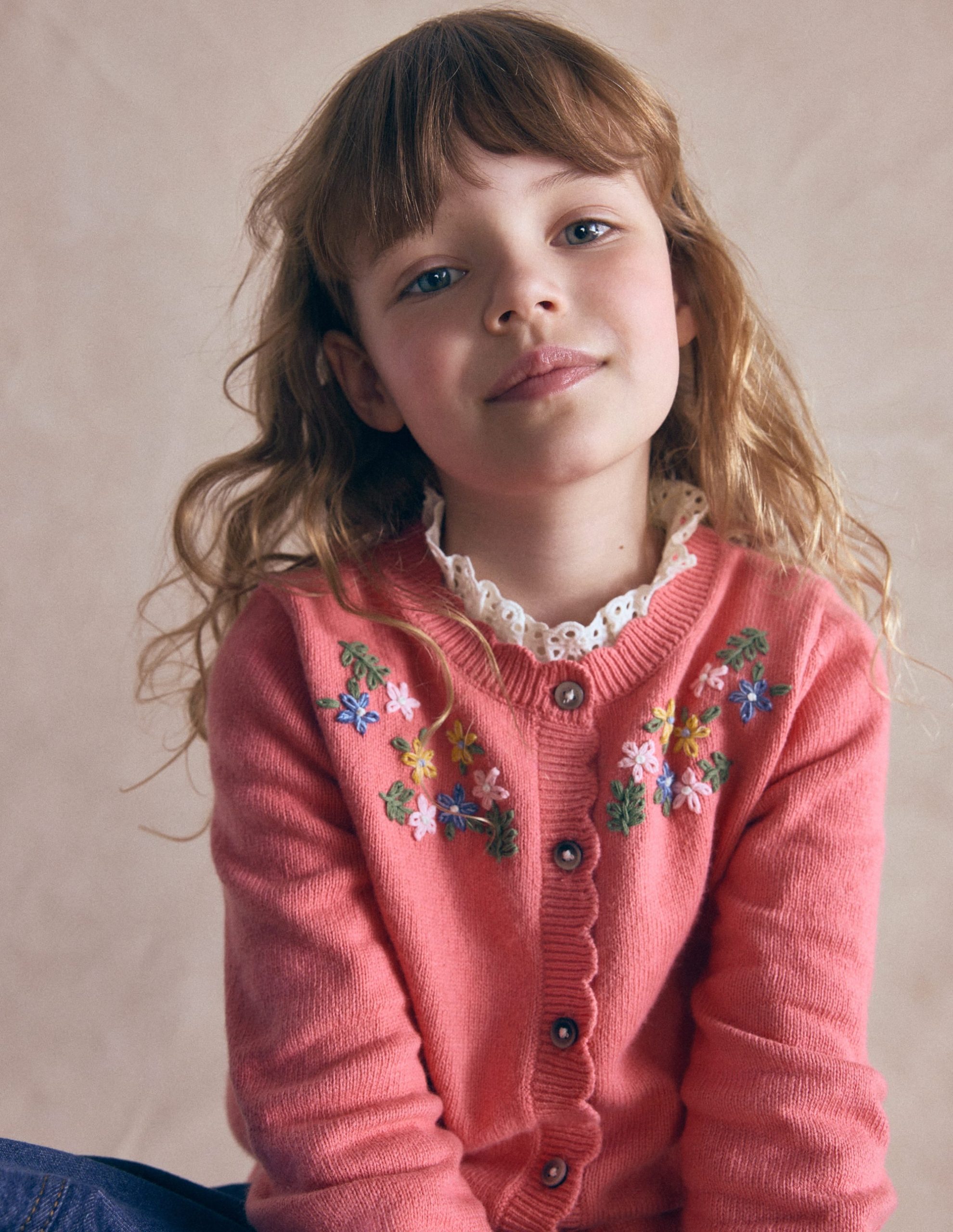 Pretty Embroidered Cardigan-Vintage Rose Floral Embroidery - Image 4