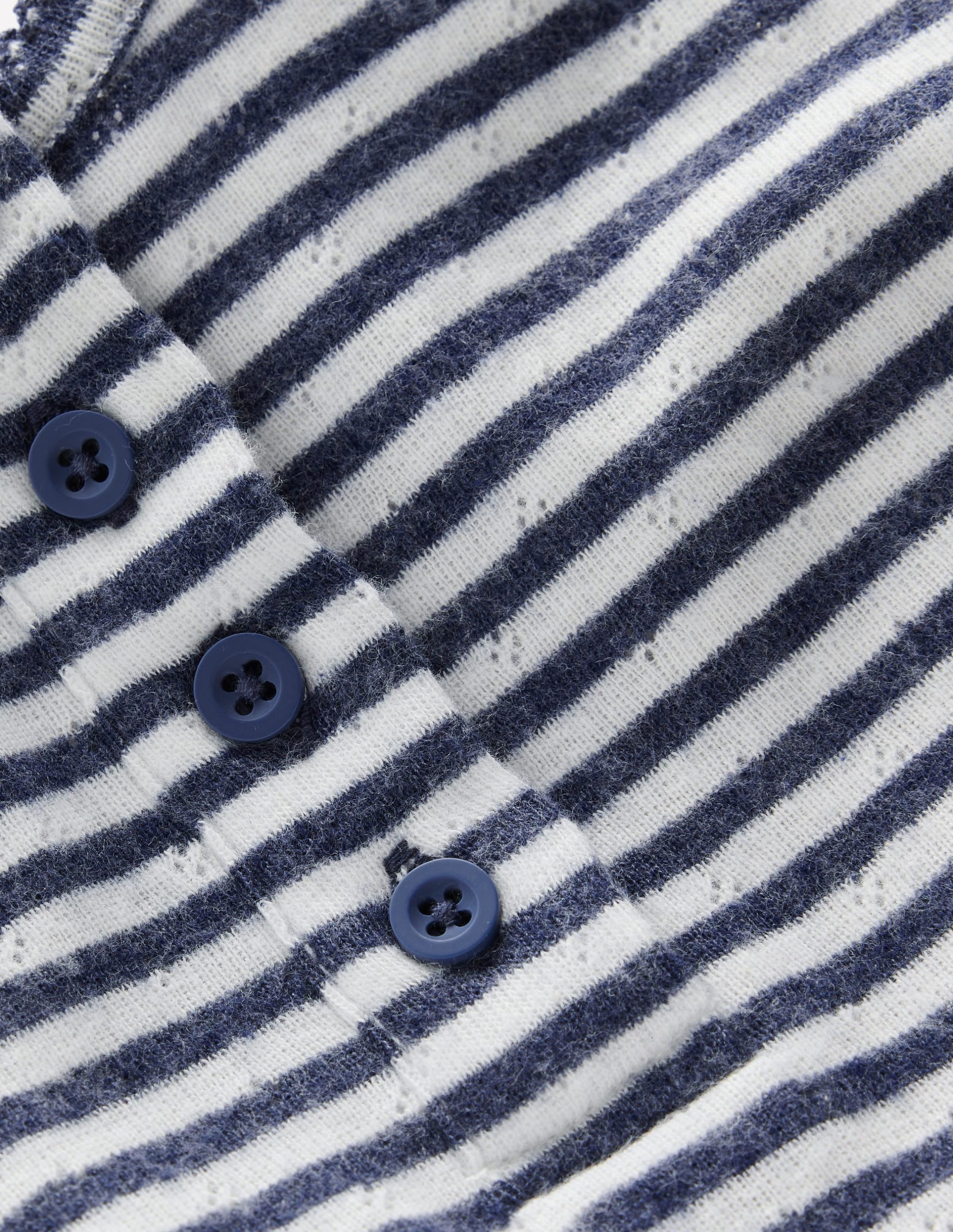 Long Sleeve Henley Top-Soft Ivory/ Navy Stripe - Image 3