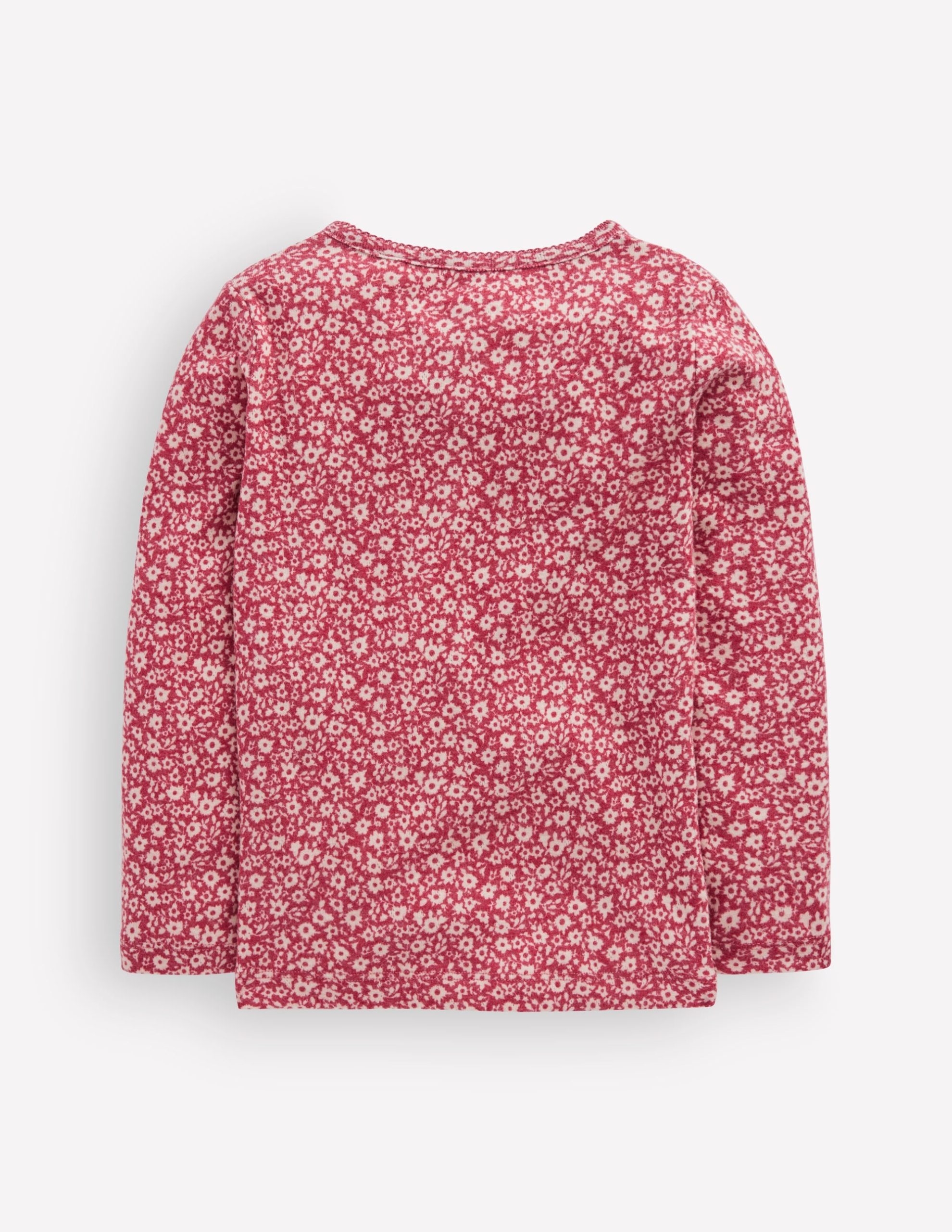 Long Sleeve Henley Top-Pink Floral - Image 2
