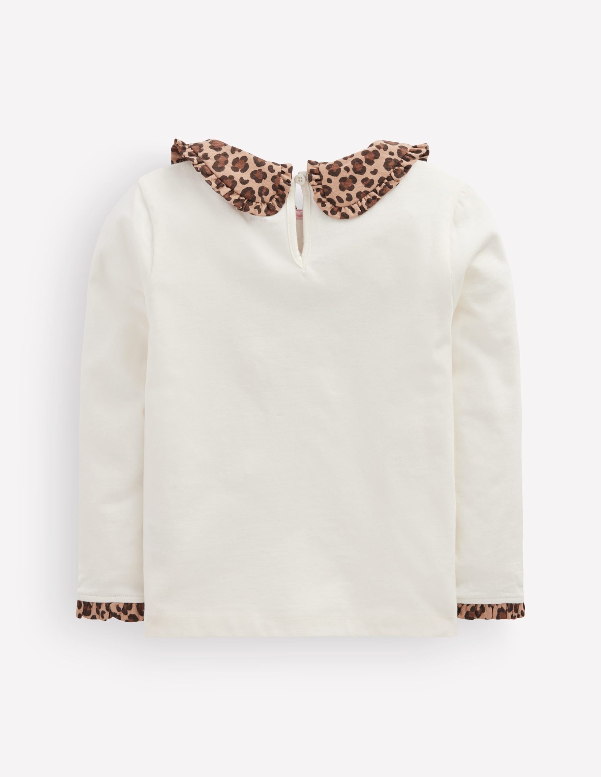 Collared Breton Jersey Top-Soft Ivory Leopard - Image 2