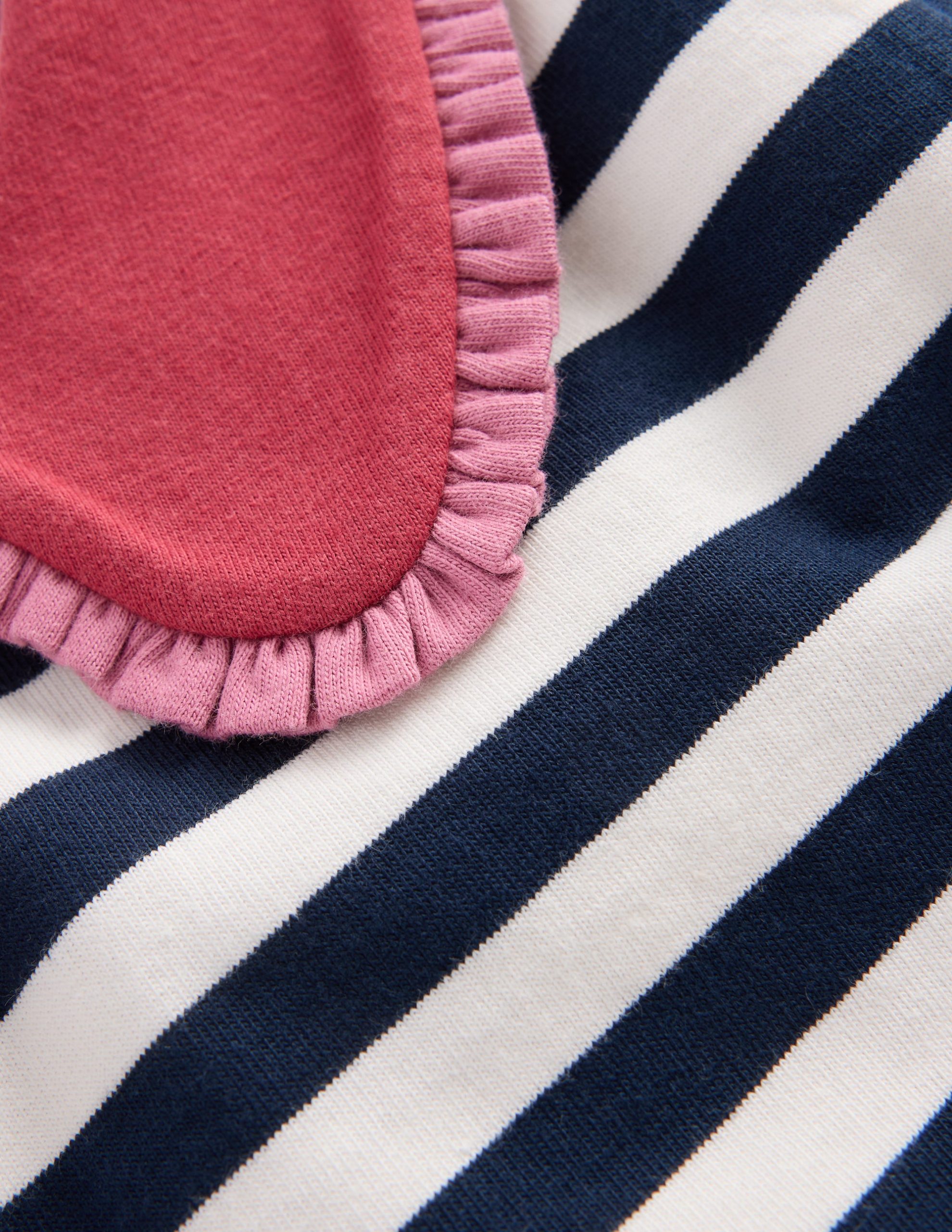 Collared Breton Jersey Top-Ivory and Navy Stripe - Image 3