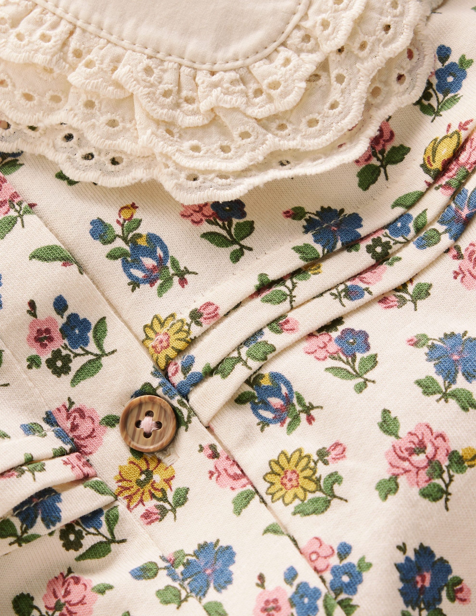 Broderie Collar Jersey Top-Vanilla White Floral - Image 3