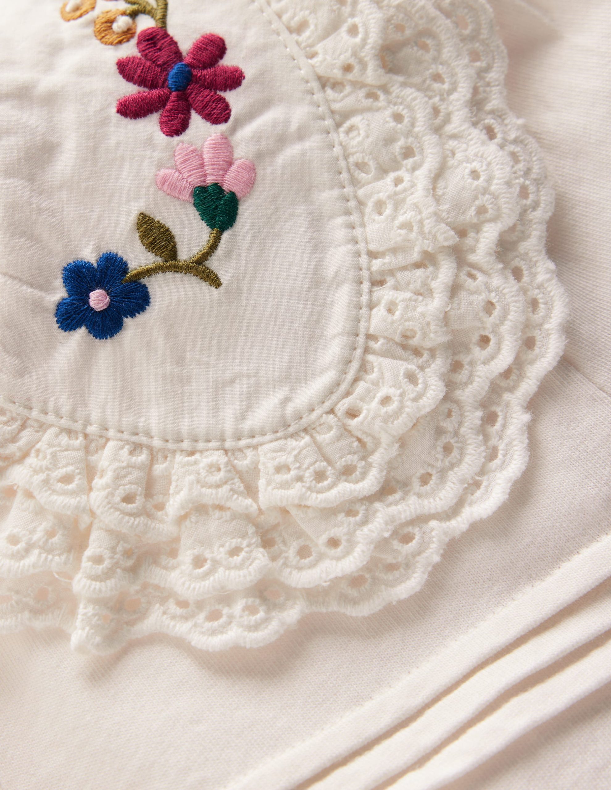 Broderie Collar Jersey Top-Soft Ivory - Image 5