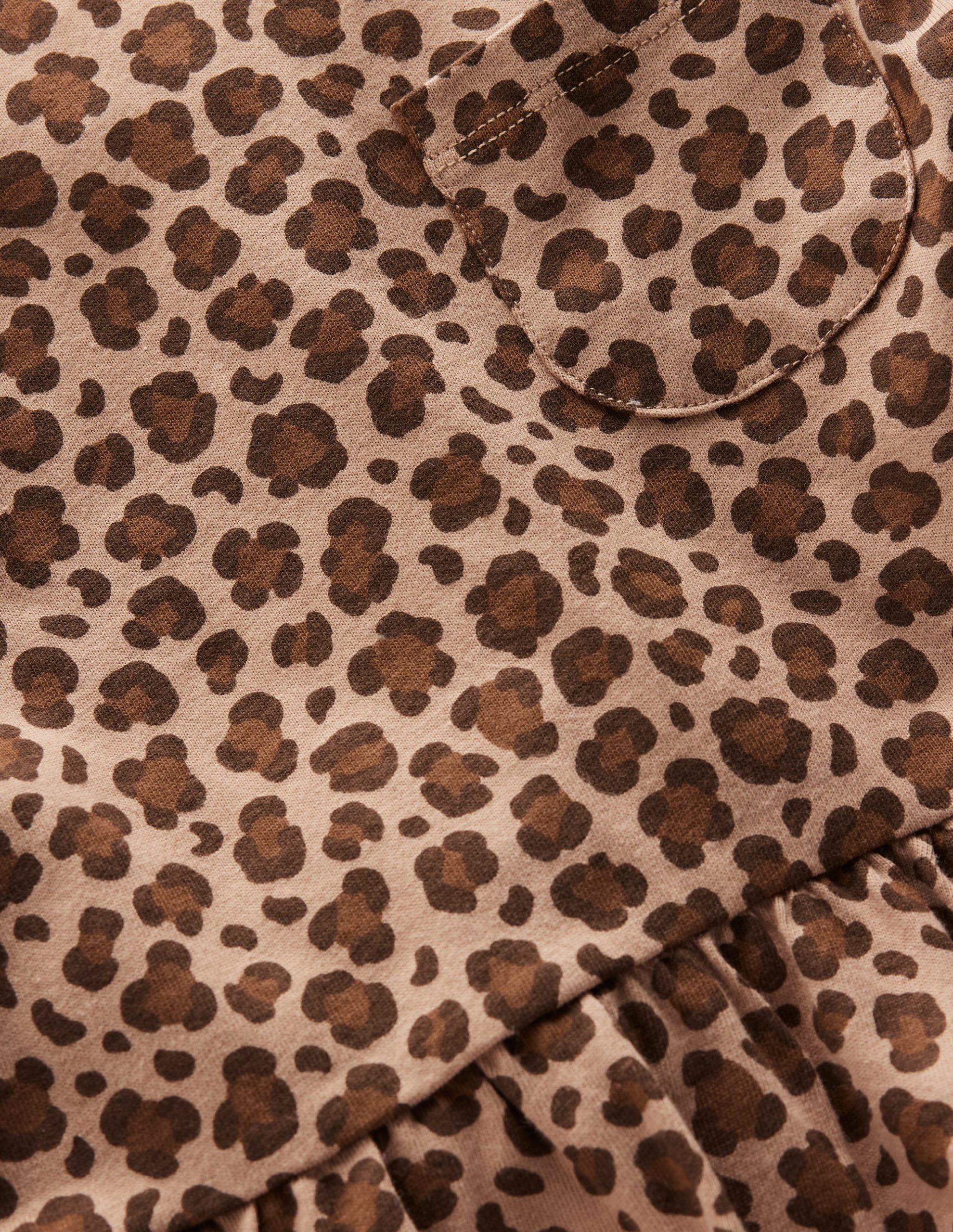 Long Sleeve Peplum Top-Brown Leopard - Image 3