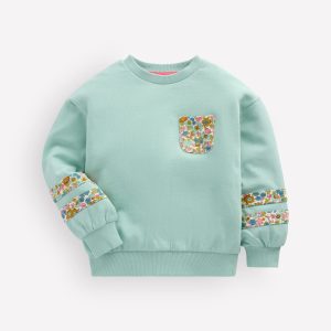 Relaxed Panel Sweatshirt-Harbor Grey Floral