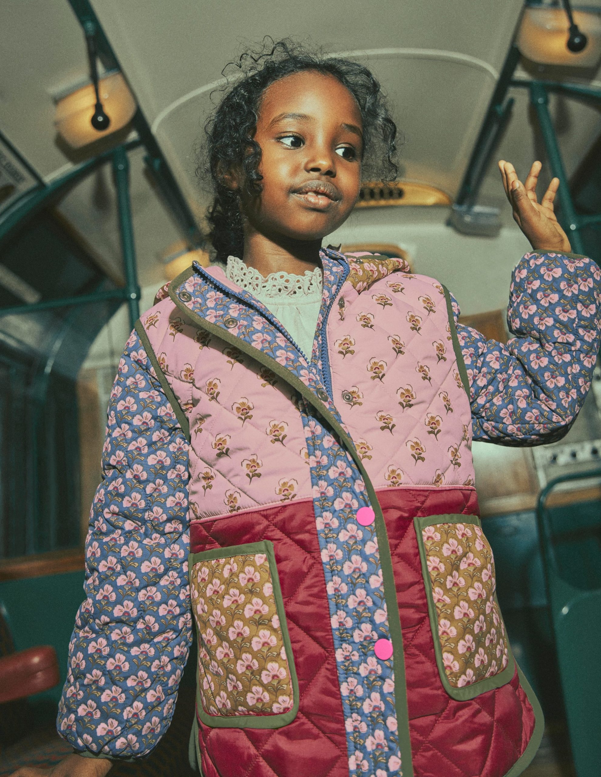 Longline Quilted Jacket-Hotchpotch Floral - Image 8