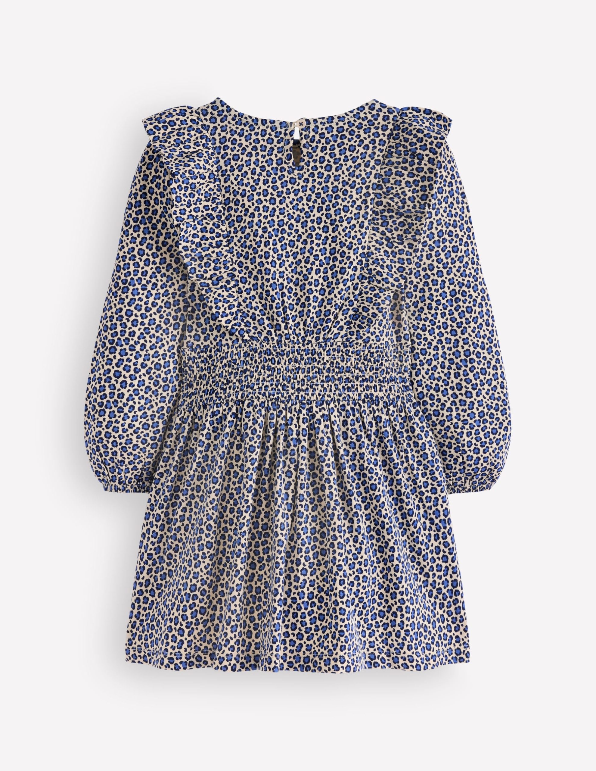 Suki Shirred Jersey Dress-Blue Leopard - Image 2