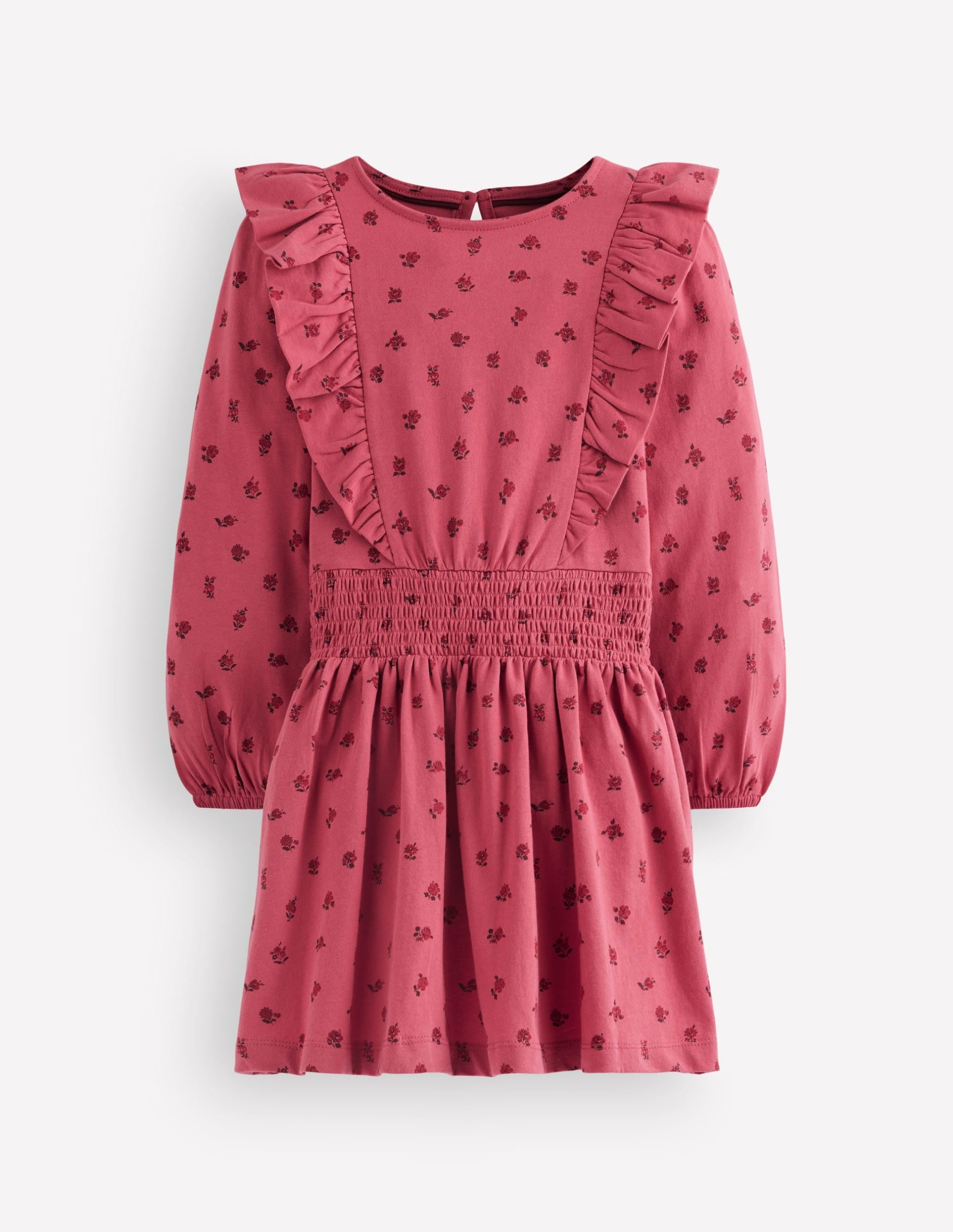 Suki Shirred Jersey Dress-Pink Bud Floral