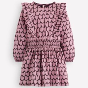 Suki Shirred Jersey Dress-Purple Hearts