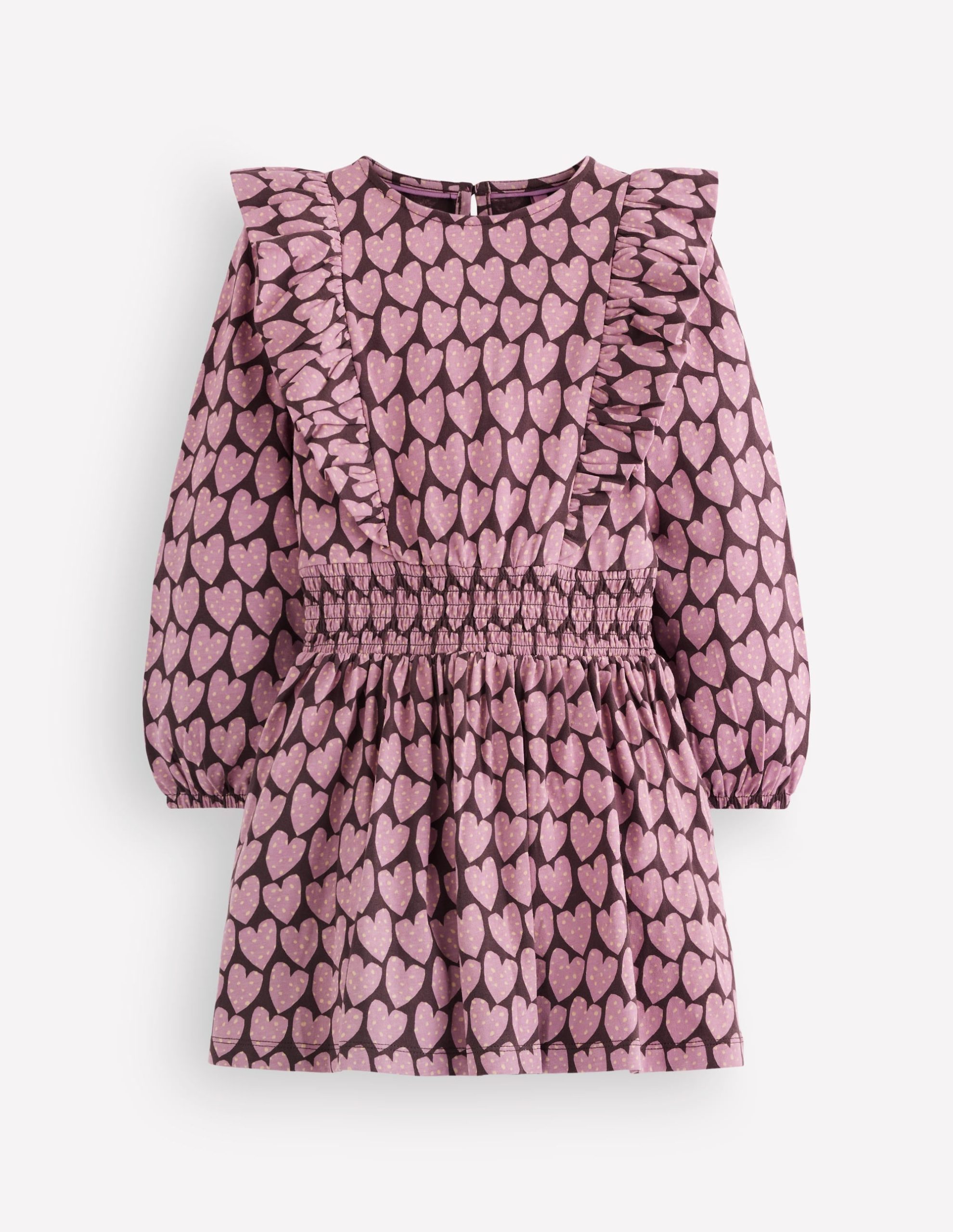 Suki Shirred Jersey Dress-Purple Hearts