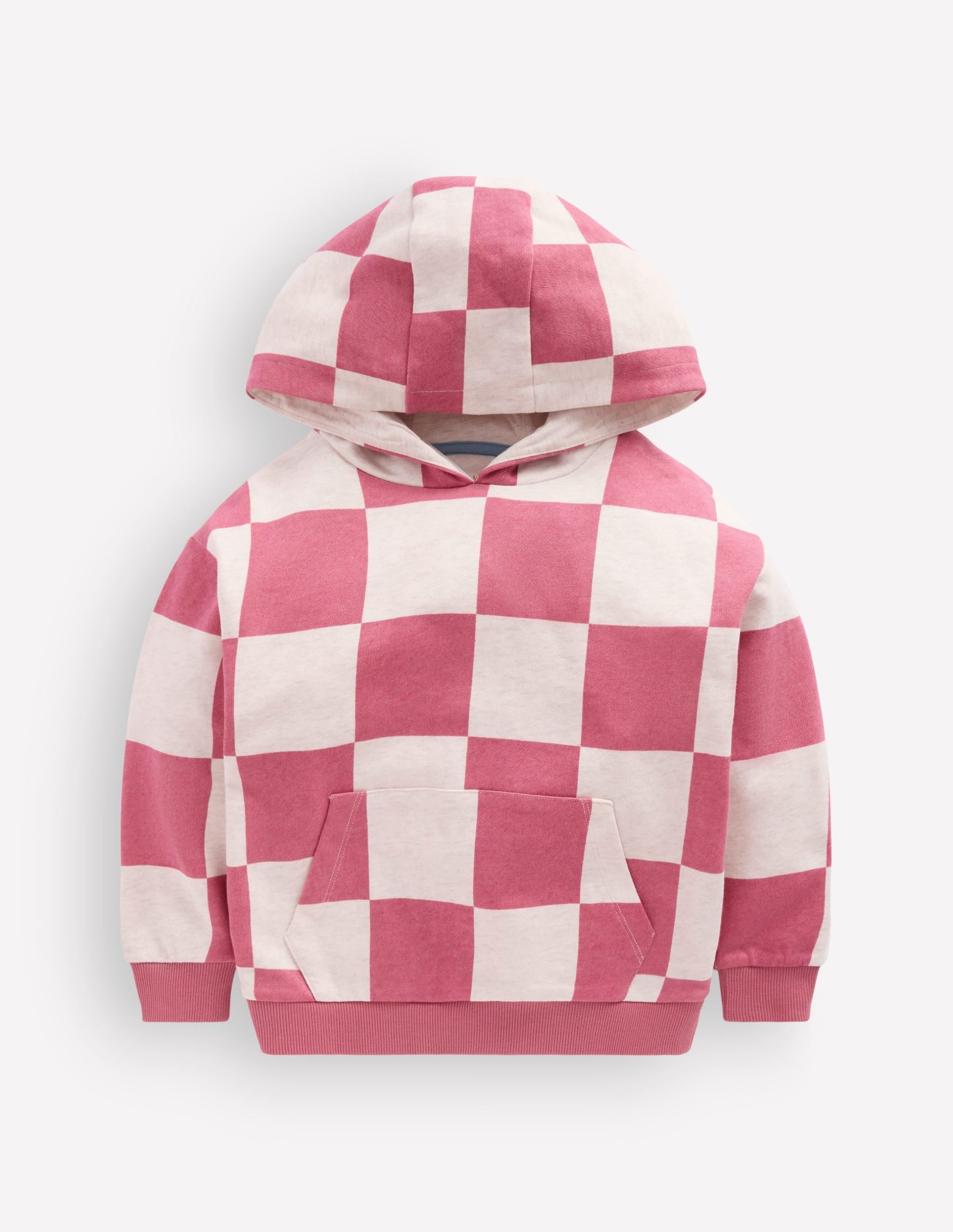Fun Print Hoody-Pink Checkerboard