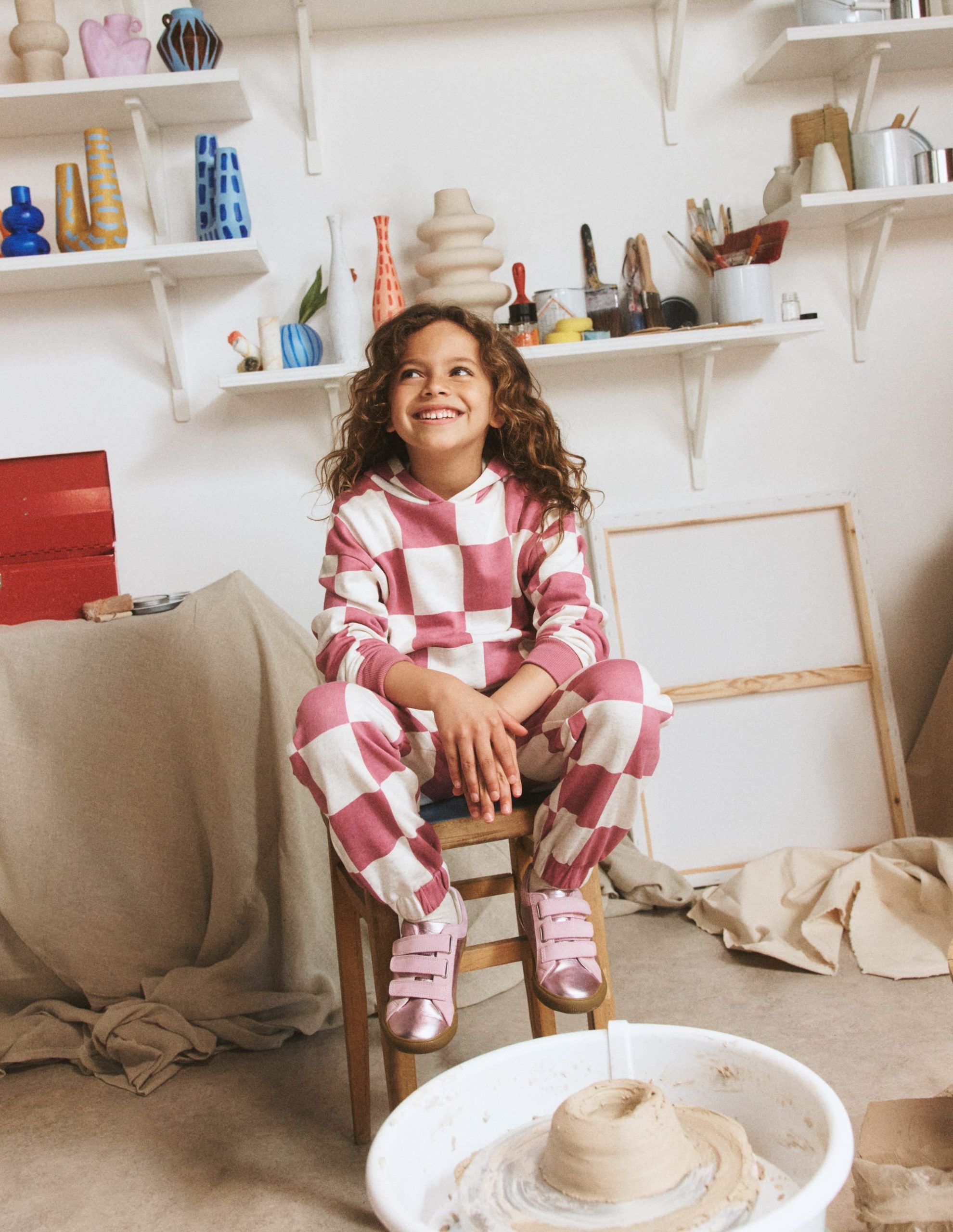 Fun Print Hoody-Pink Checkerboard - Image 4