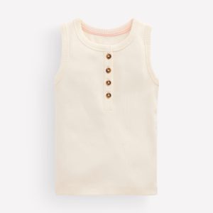 Henley Ribbed Tank-Soft Ivory