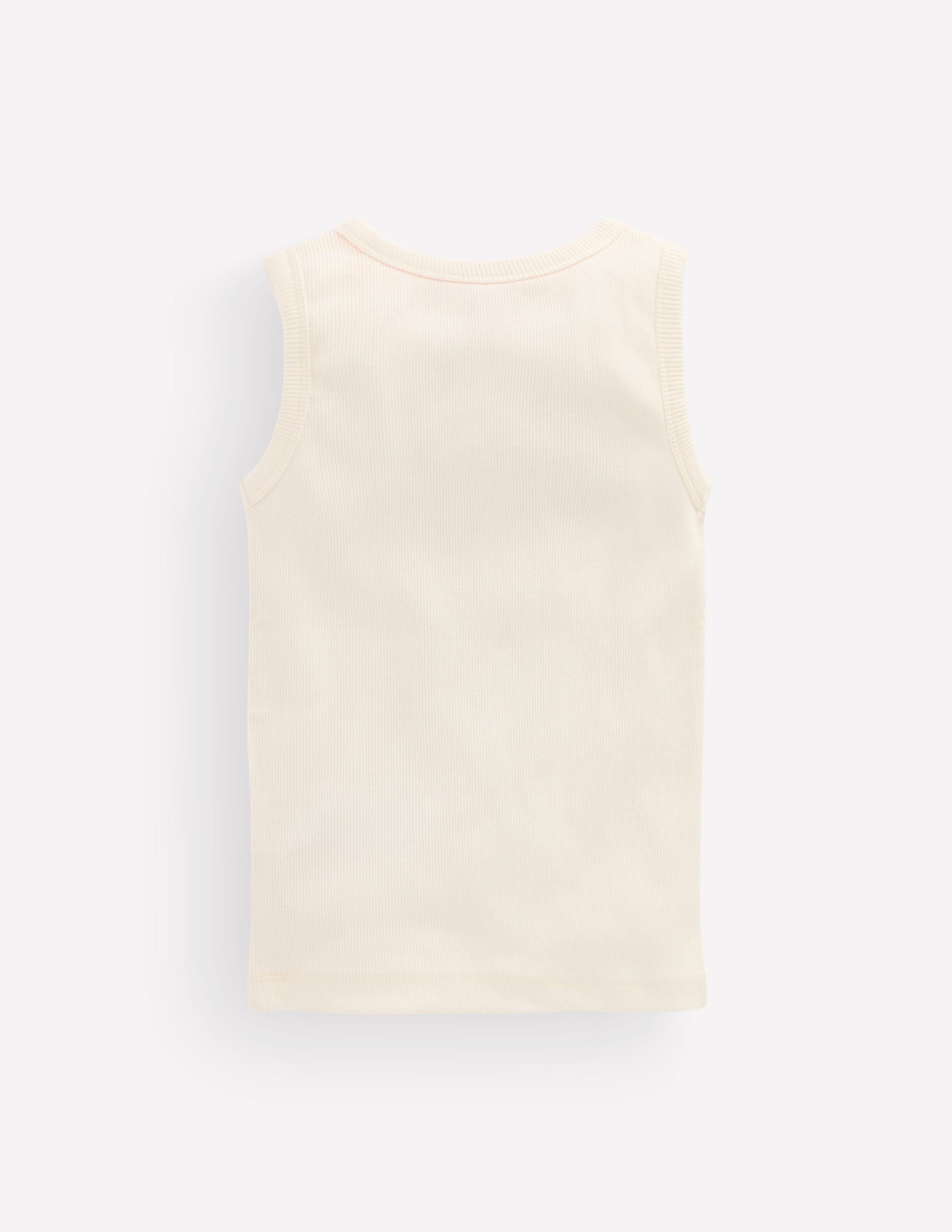 Henley Ribbed Tank-Soft Ivory - Image 2