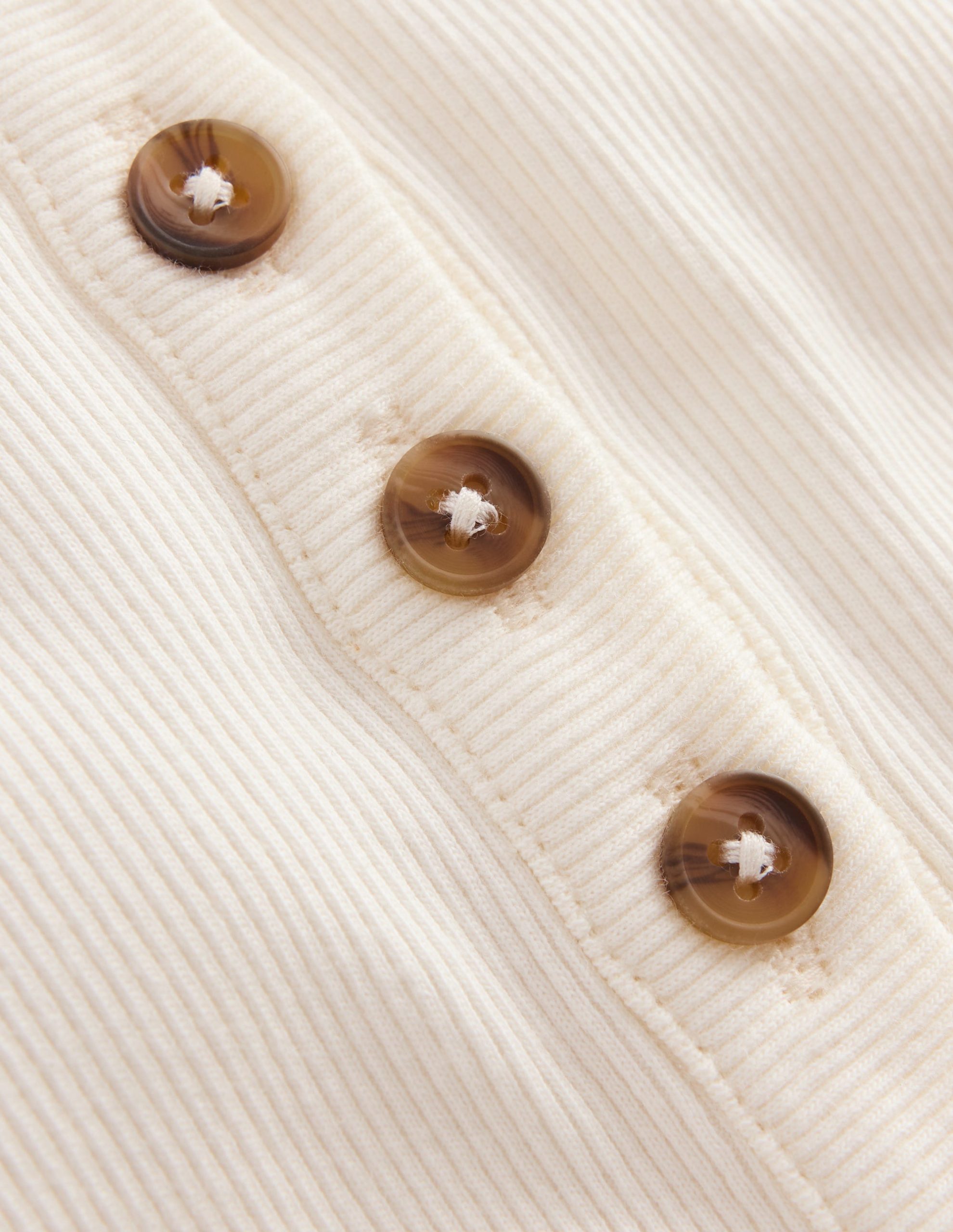 Henley Ribbed Tank-Soft Ivory - Image 3