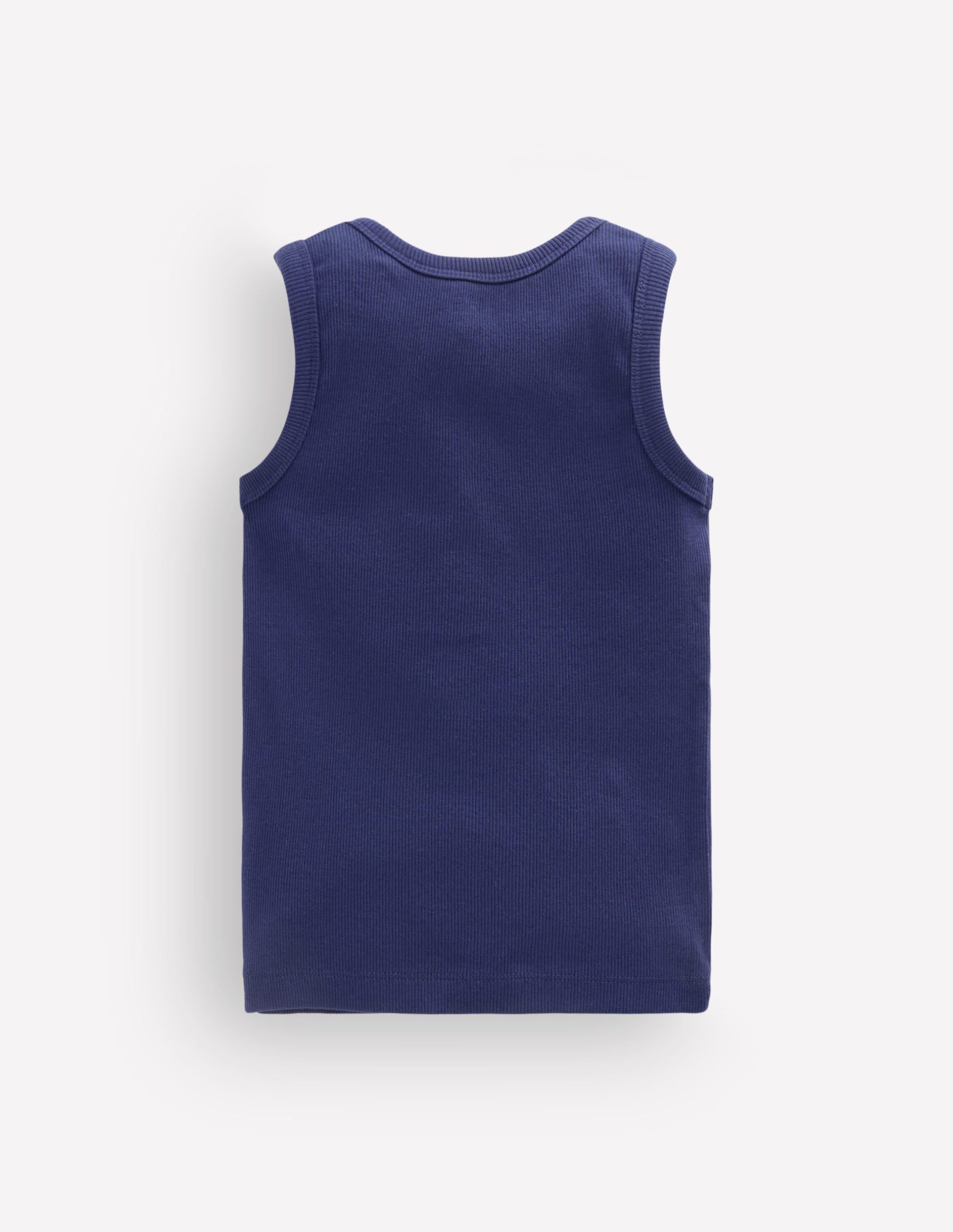 Henley Ribbed Tank-College Navy - Image 2
