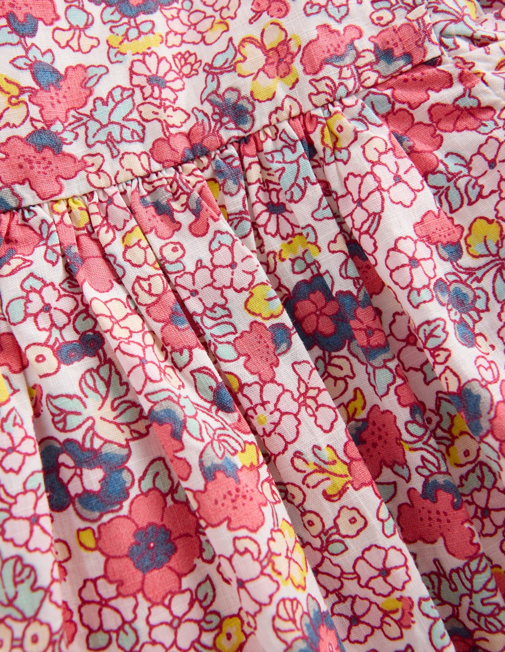 Gathered Woven Dress-Multi Ditsy Floral - Image 3