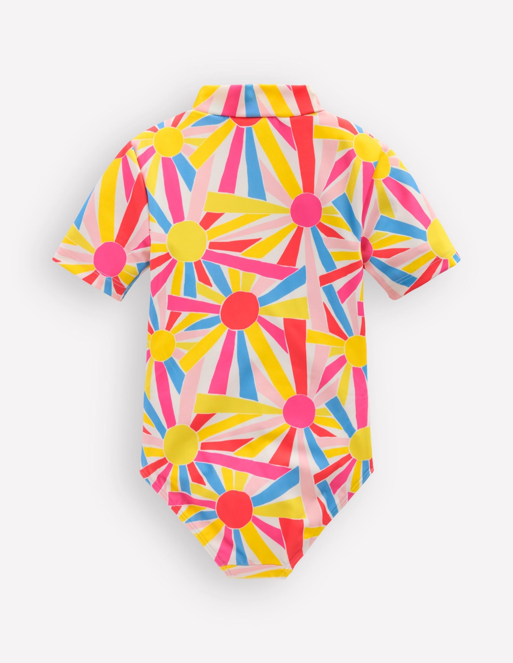 Short-sleeved Swimsuit-Ivory Sunburst - Image 2