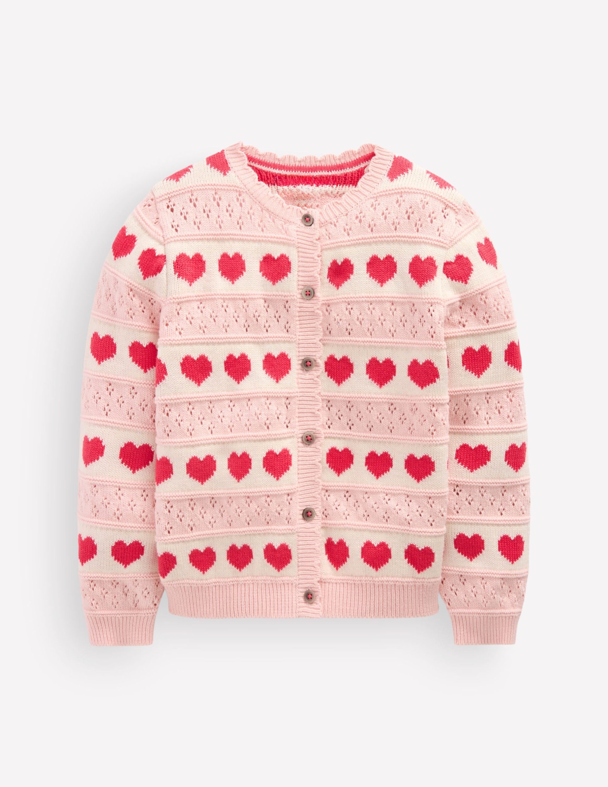 Pretty Scallop Cardigan-Chalk Pink