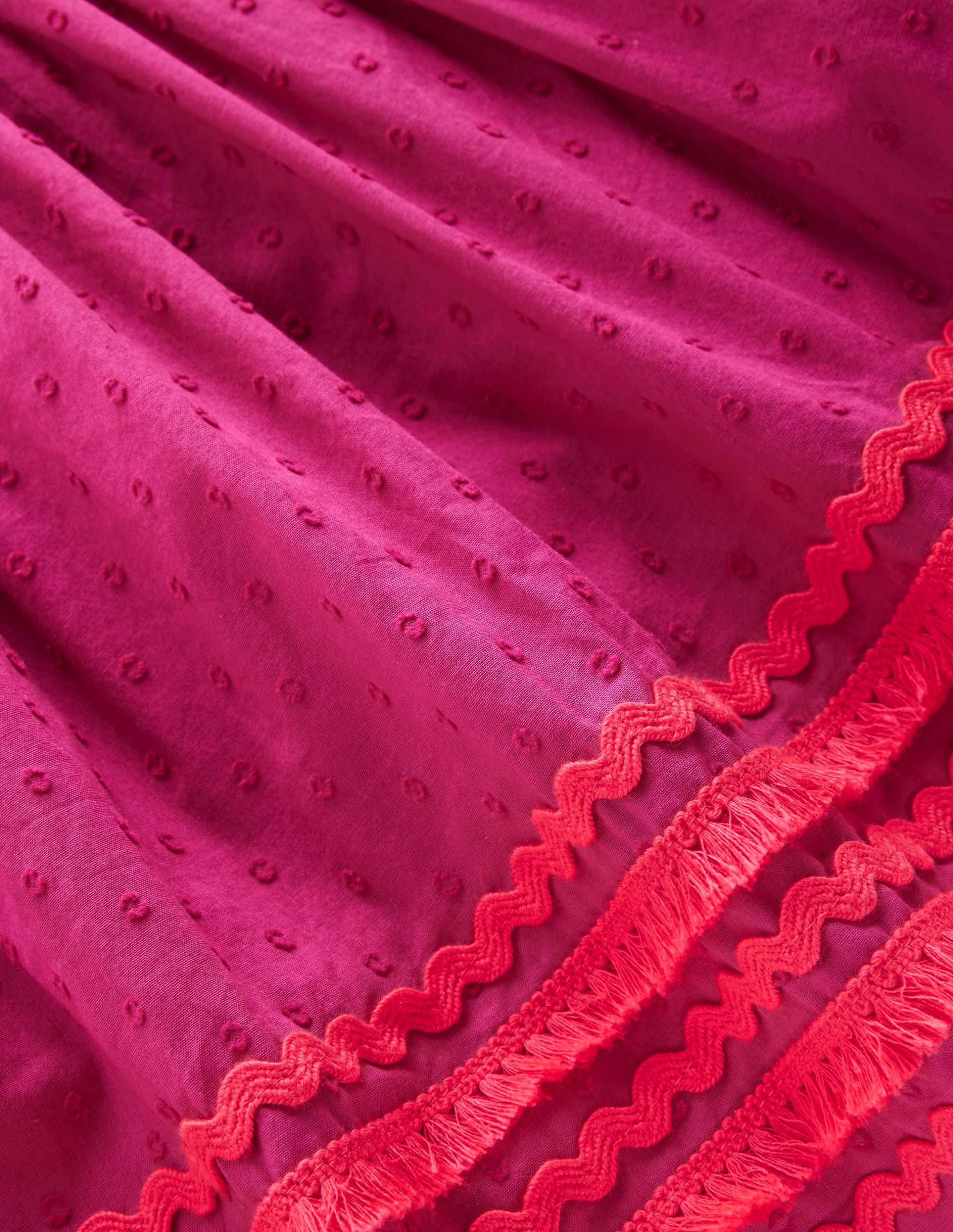 Flutter Sleeve Ric Rac Dress-Bright Pink - Image 3
