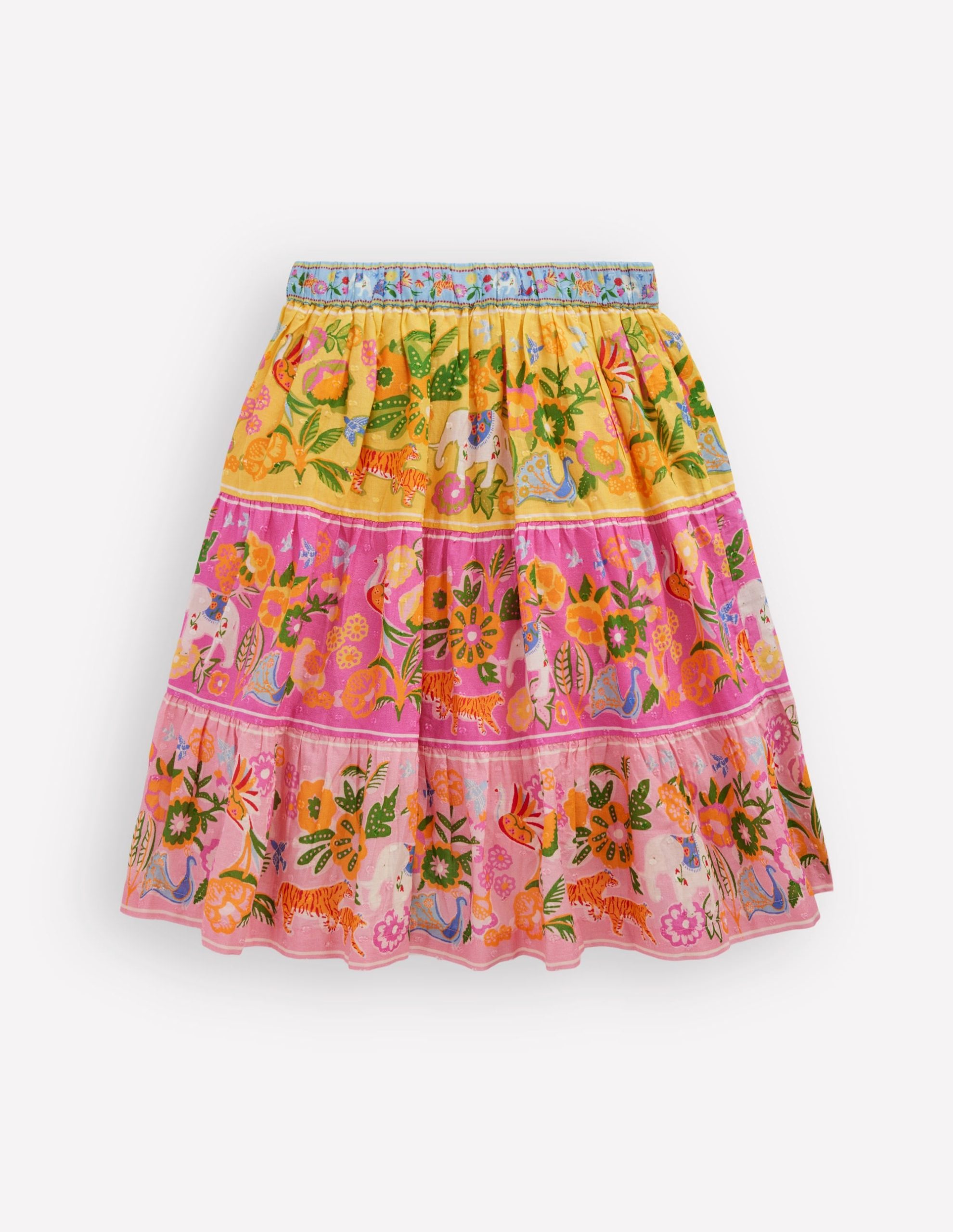Midi Tiered Skirt-Multi Tropical Animals - Image 2