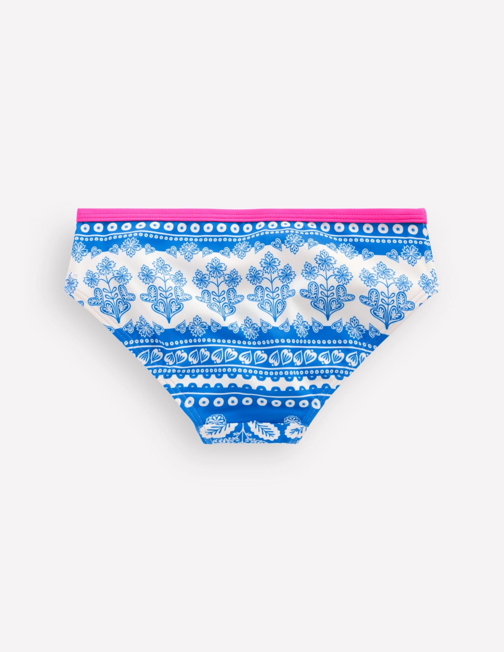 Patterned Bikini Bottoms-Azure Blue Woodblock - Image 2
