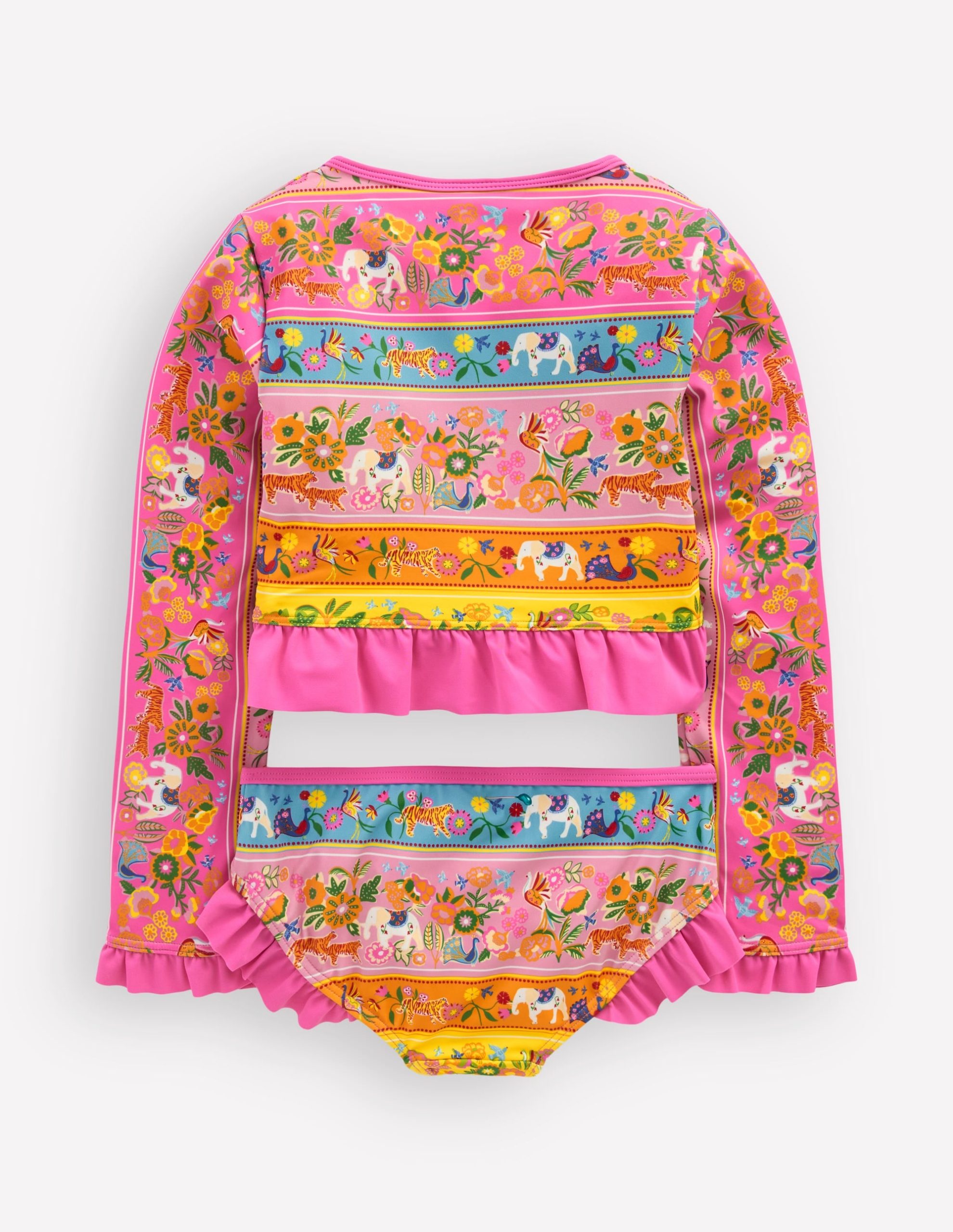 Hem Frill Rash Vest Set-Multi Tropical Animals - Image 2