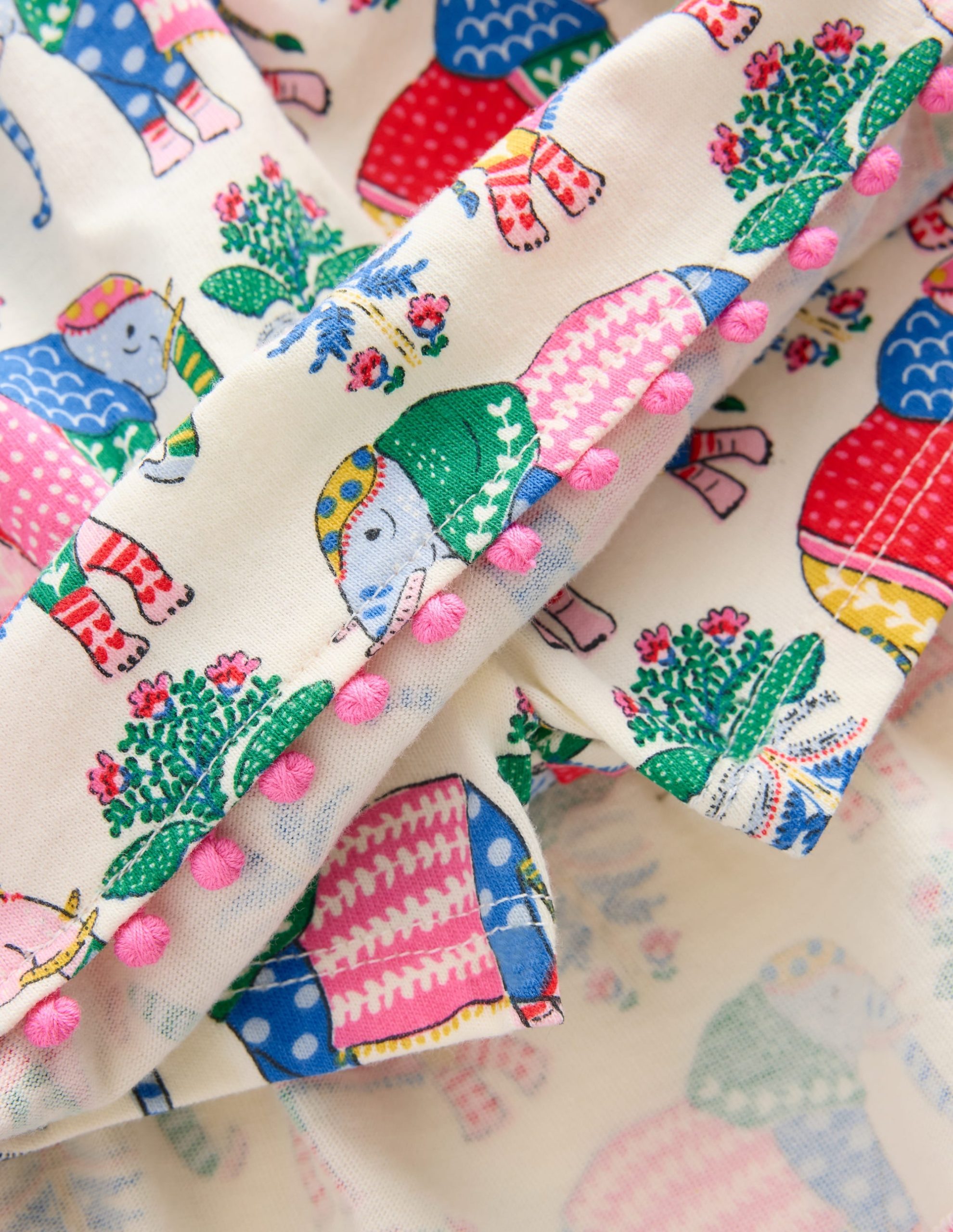 Ruffle Jersey Skort-Multi Elephant Woodblock - Image 3