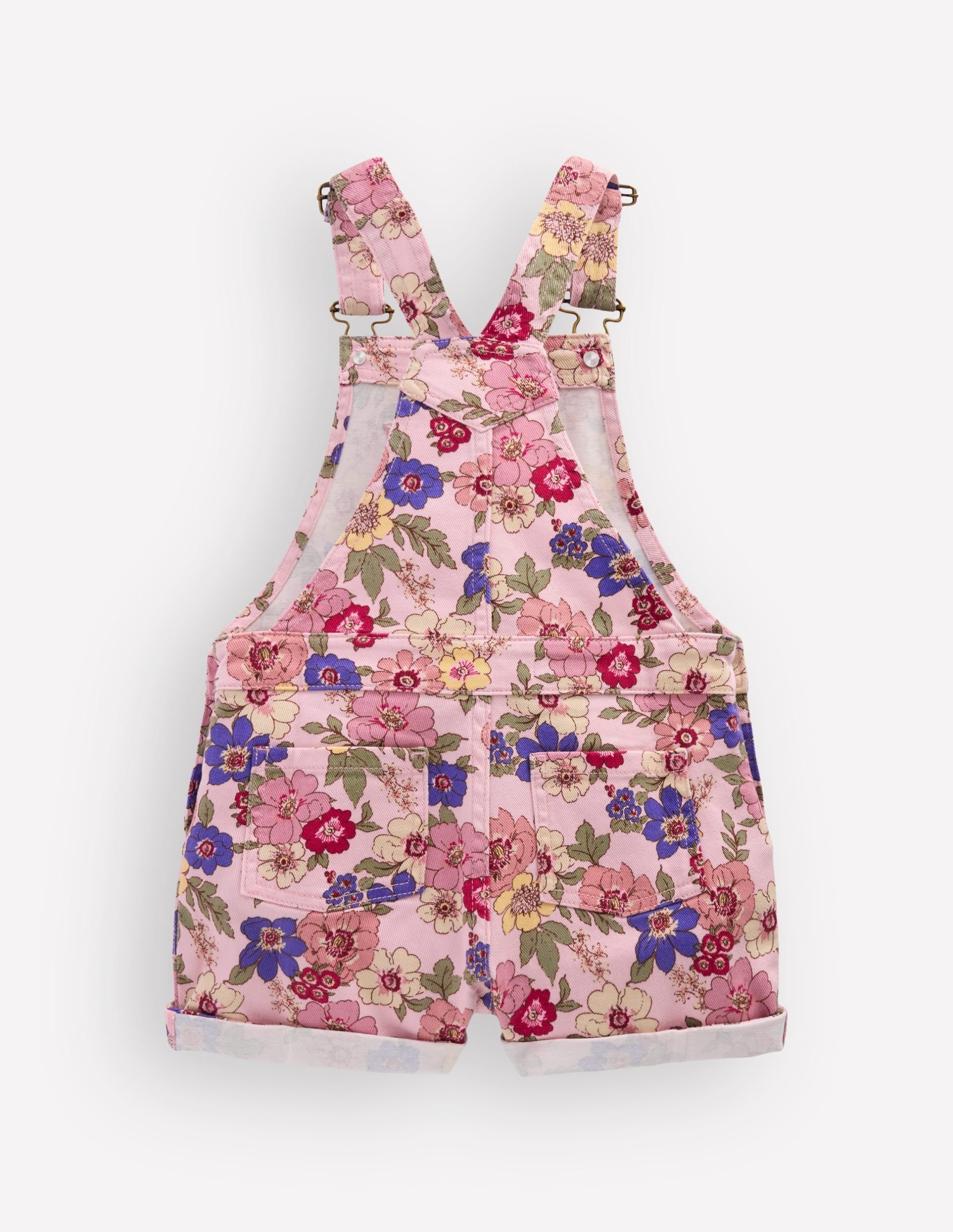 Short Overalls-Pink Floral Bloom - Image 2