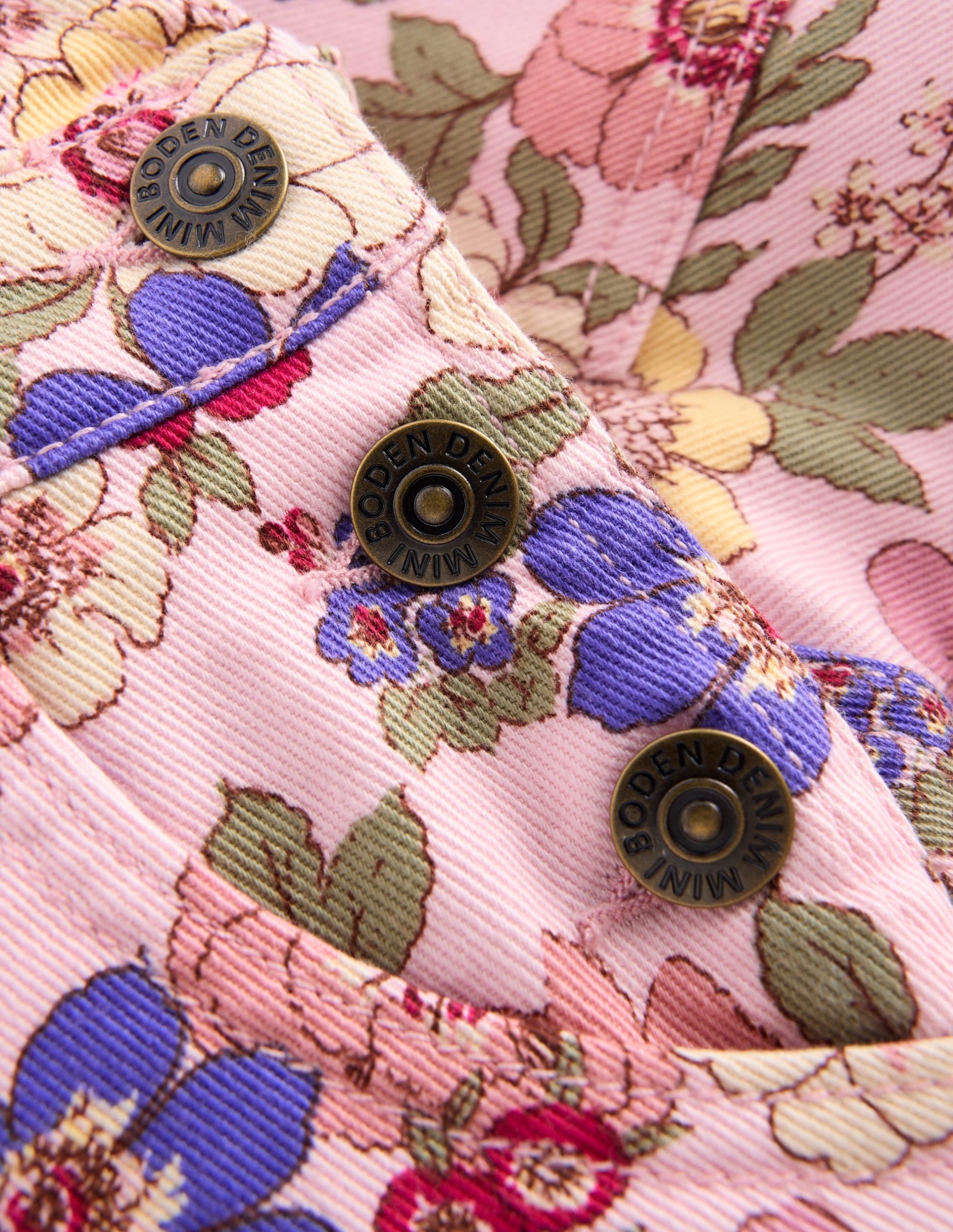 Short Overalls-Pink Floral Bloom - Image 3