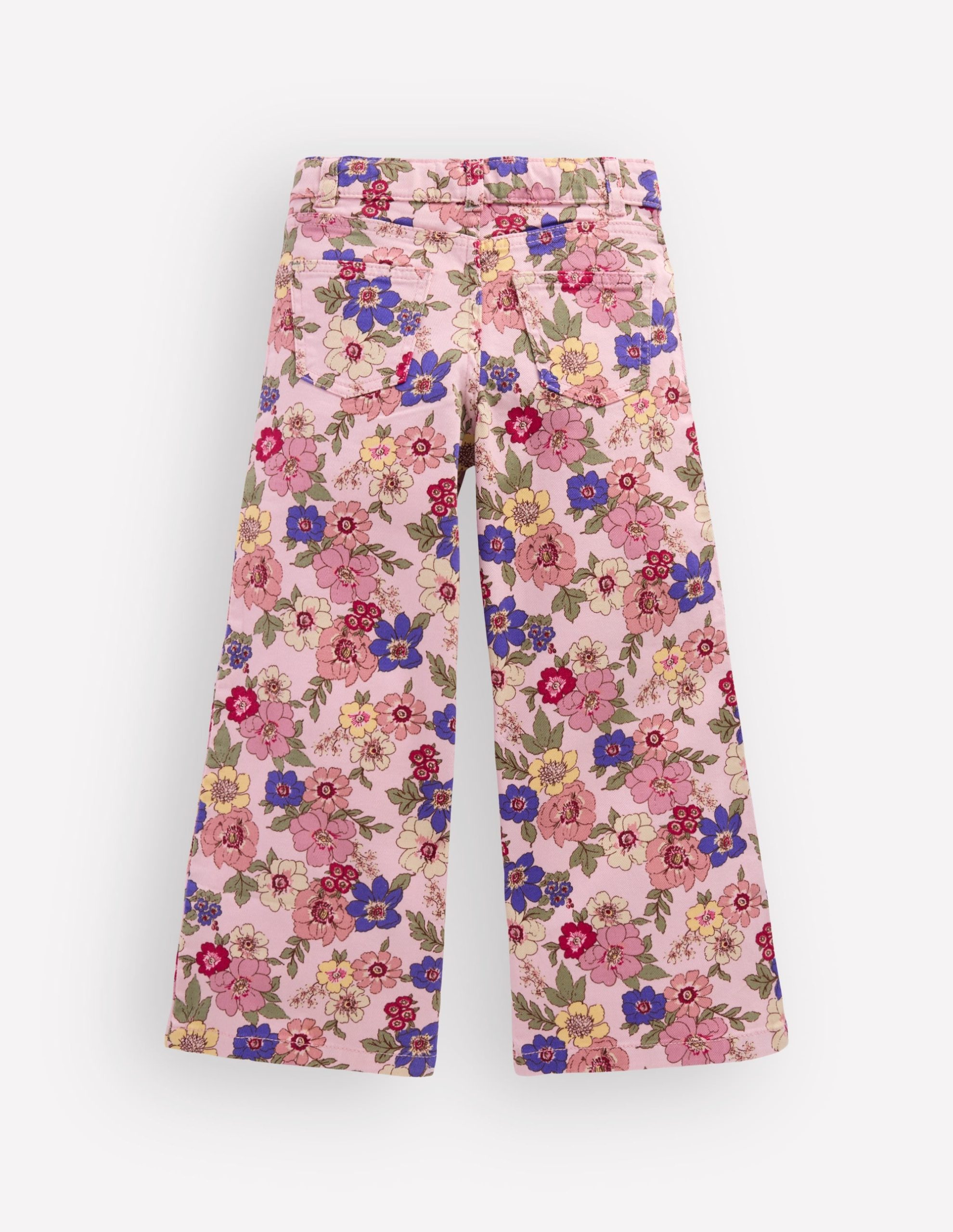 Wide Leg Jeans-Blooming Pink Floral Bloom - Image 2