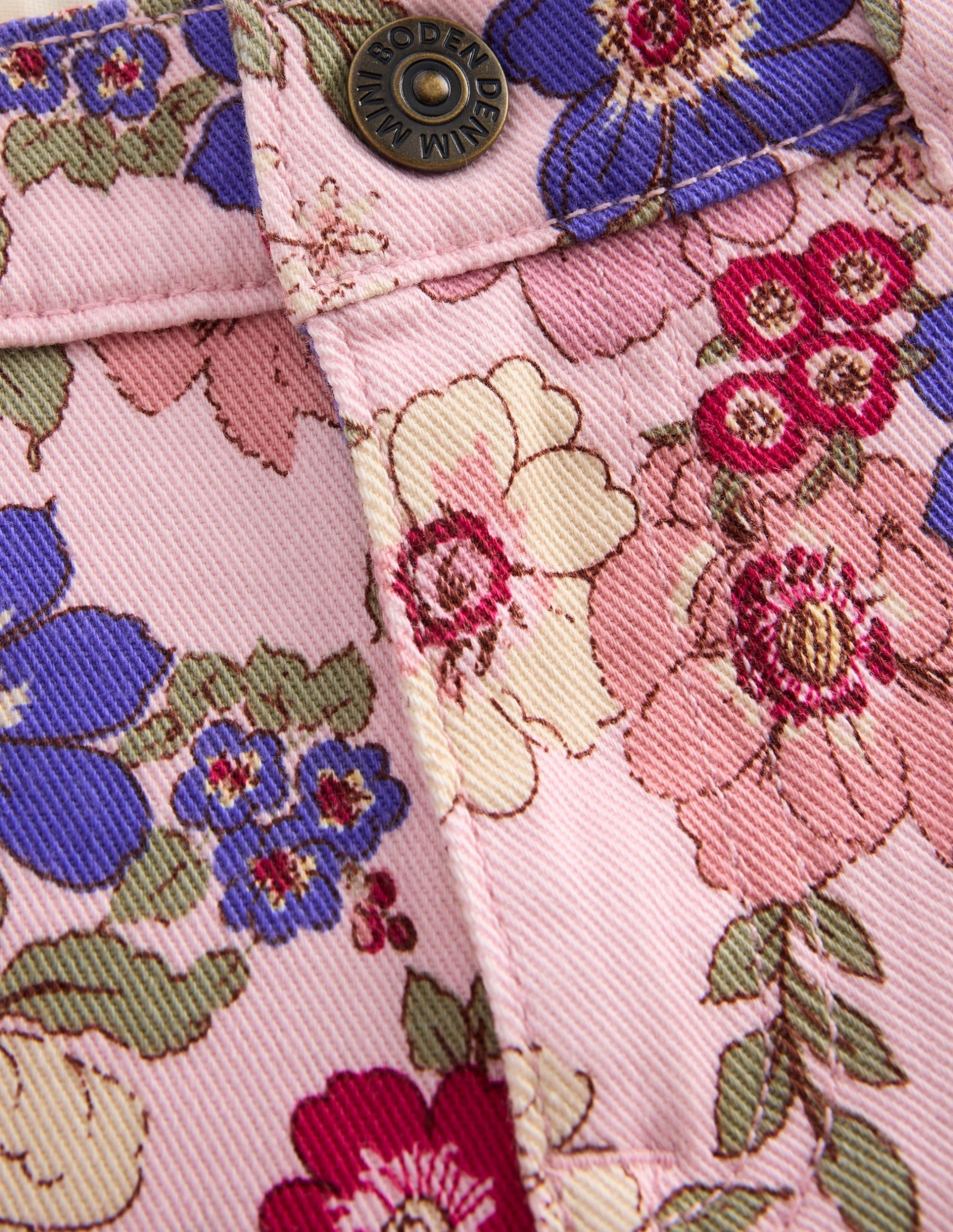 Wide Leg Jeans-Blooming Pink Floral Bloom - Image 3