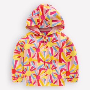 Relaxed Towelling Hoodie-Ivory Sunburst