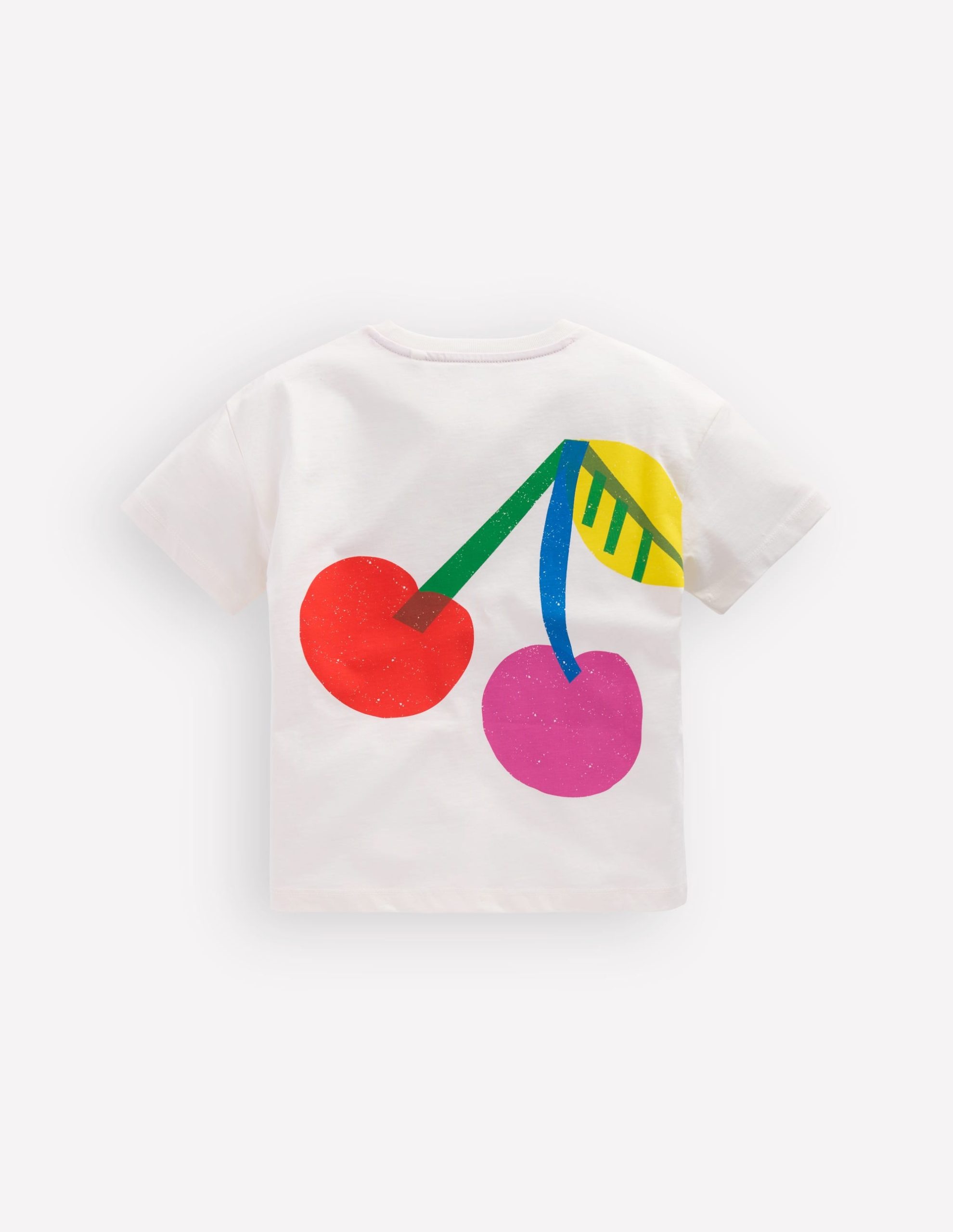 Short Sleeve Printed T-Shirt-Soft Ivory Cherries - Image 2