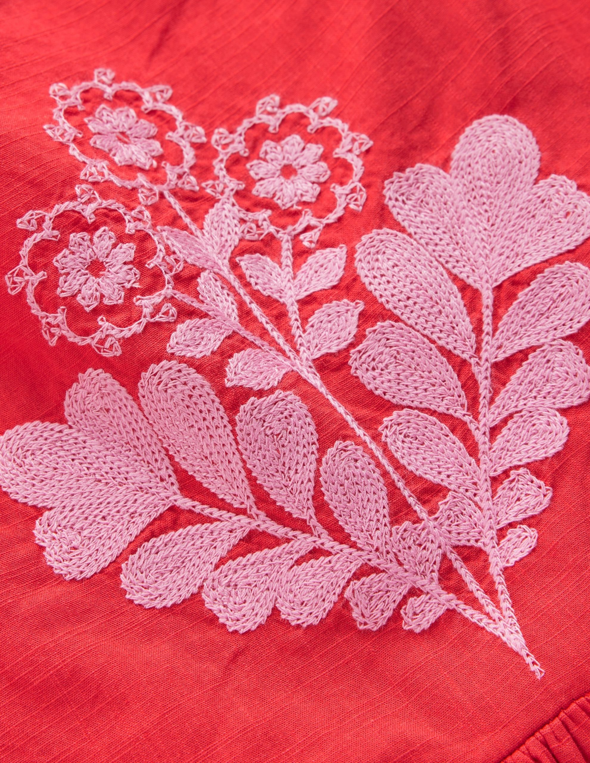 Annalisa Twirly Sundress-Spicy Red Embroidery - Image 3