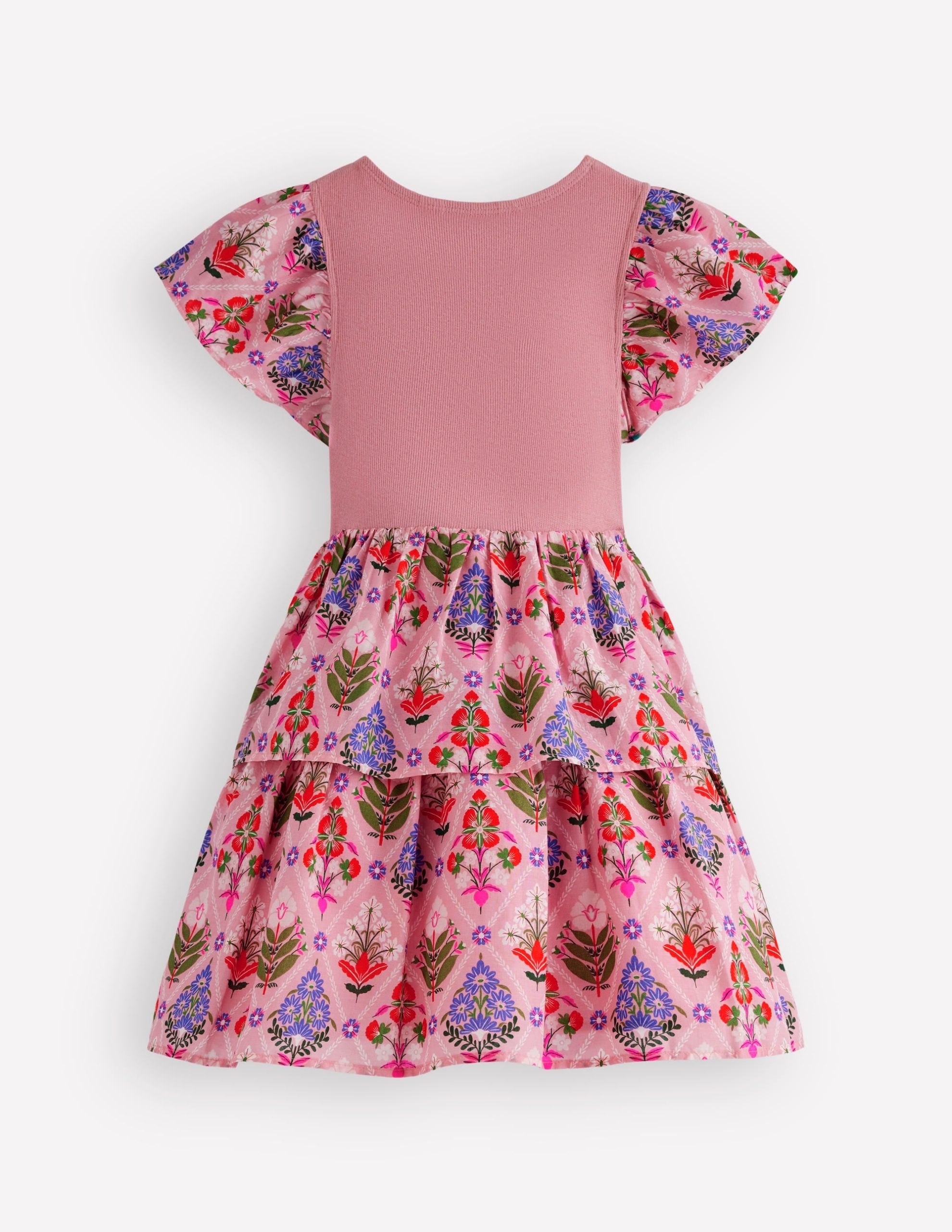 Woven Mix Twirly Dress-Multi Diamond Floral - Image 2