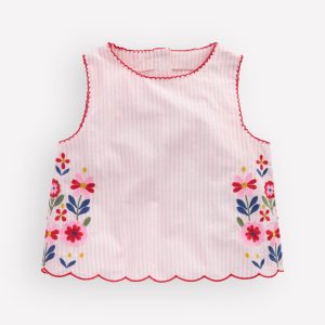 Woven Shell Top-Chalk Pink/ Ivory Floral