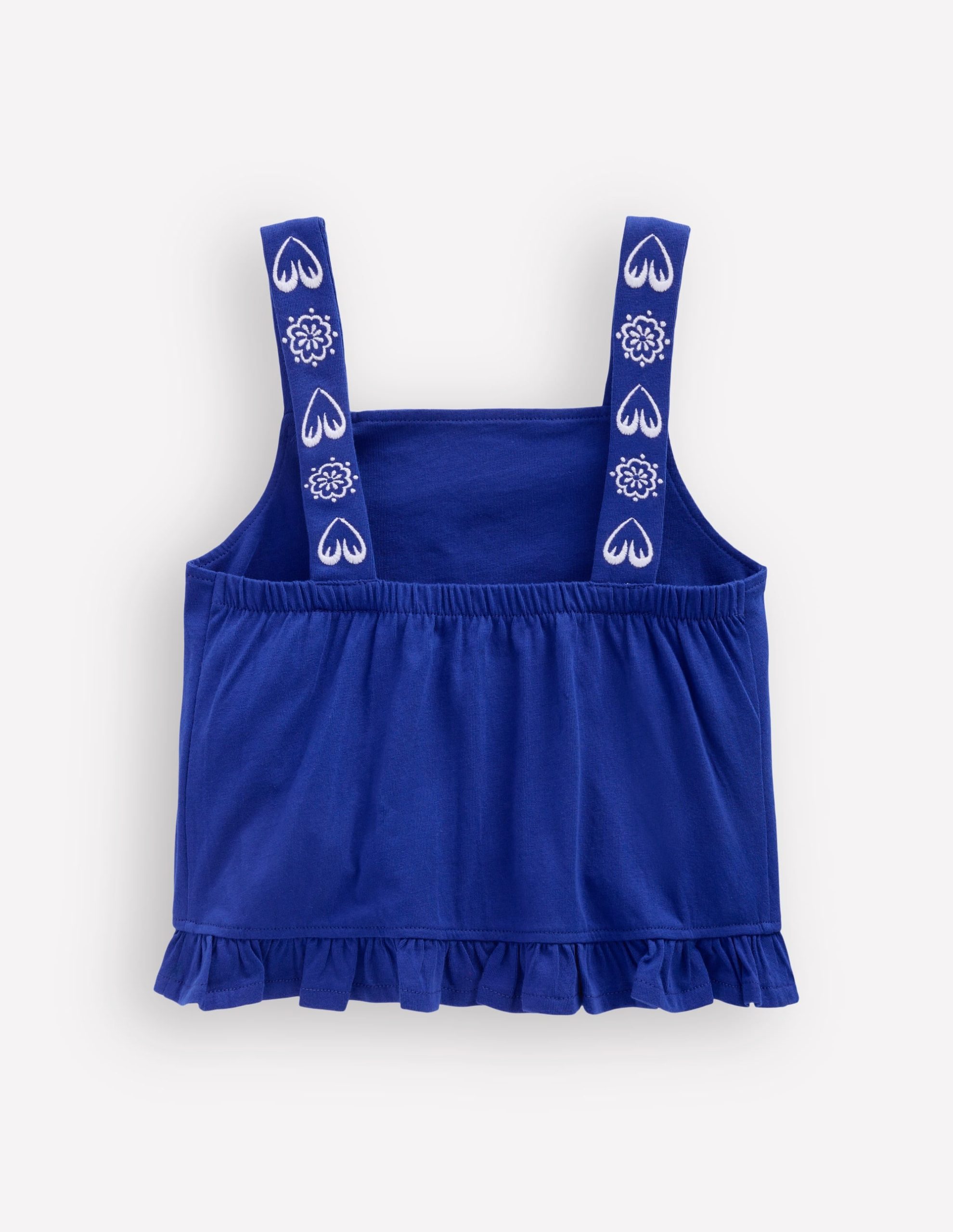 Embroidered Ruffle Top-Bright Blue Embroidery - Image 4