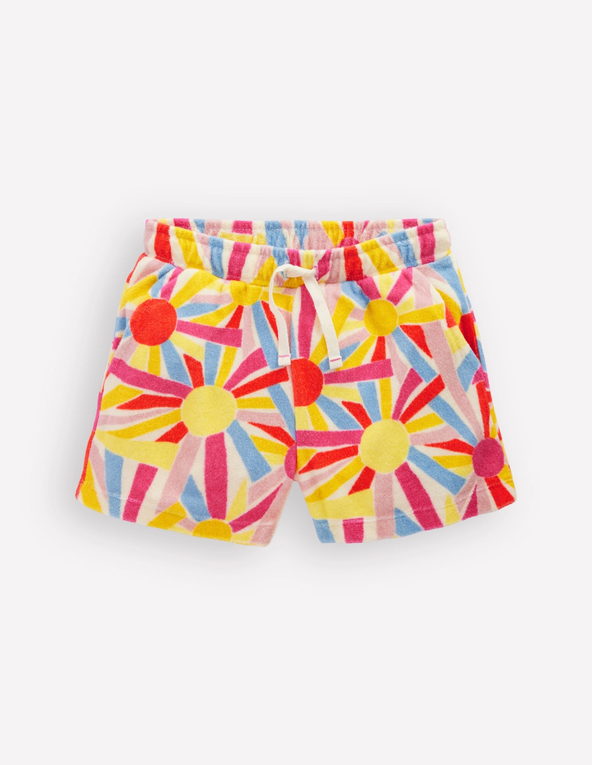 Patch Pocket Towelling short-Soft Ivory Sunburst