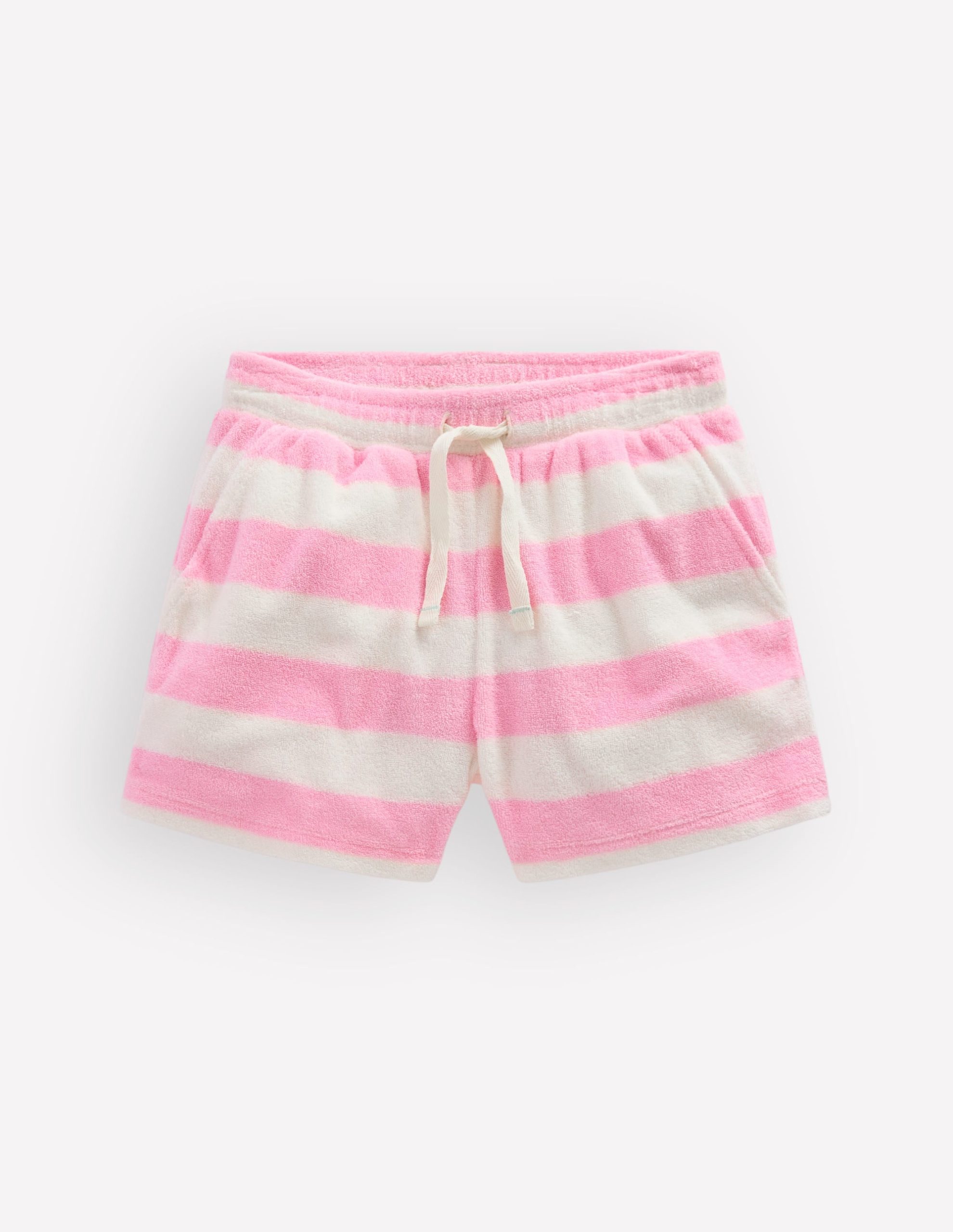 Patch Pocket Towelling short-Spring Blossom Pink Stripe - Image 3