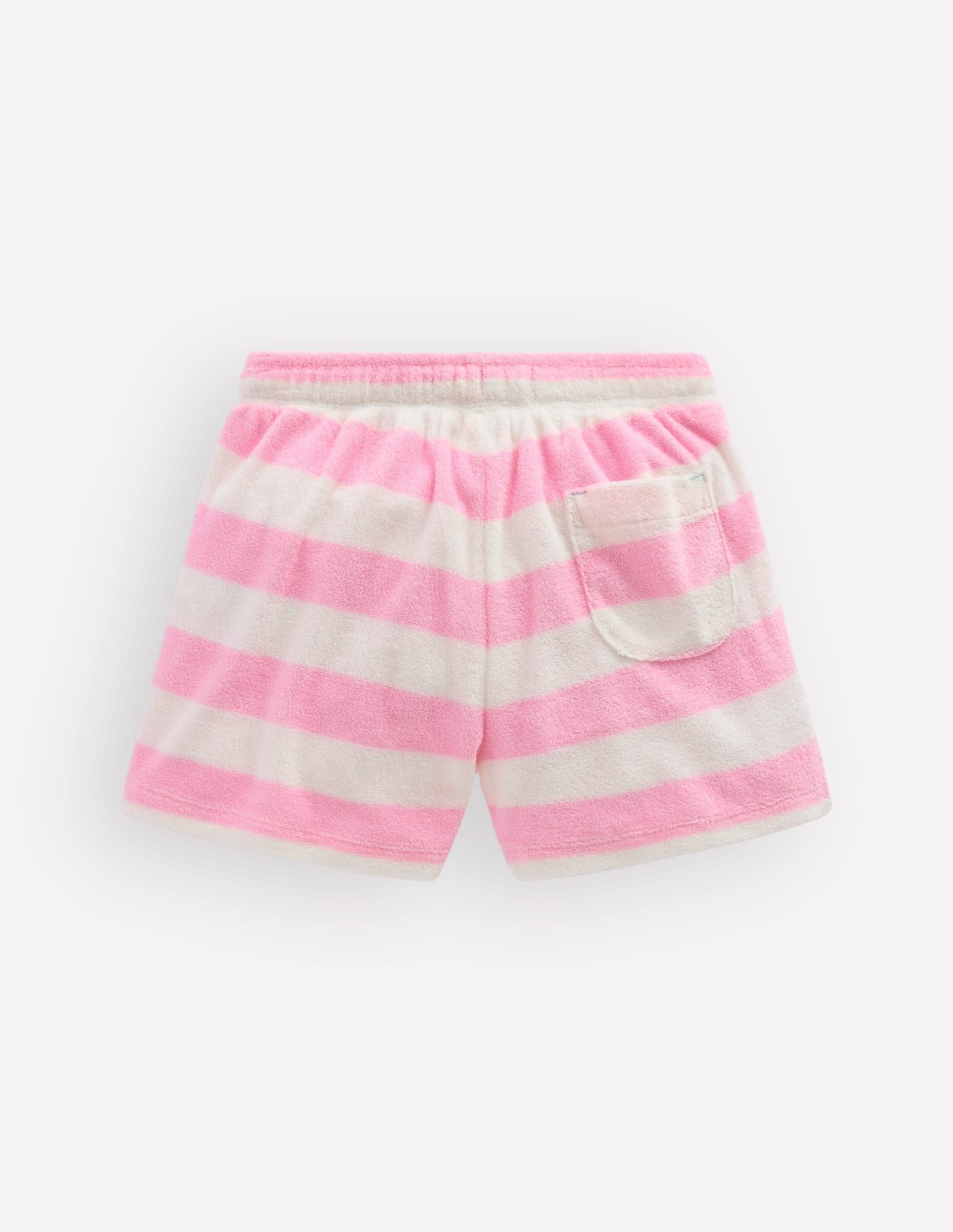 Patch Pocket Towelling short-Spring Blossom Pink Stripe - Image 4