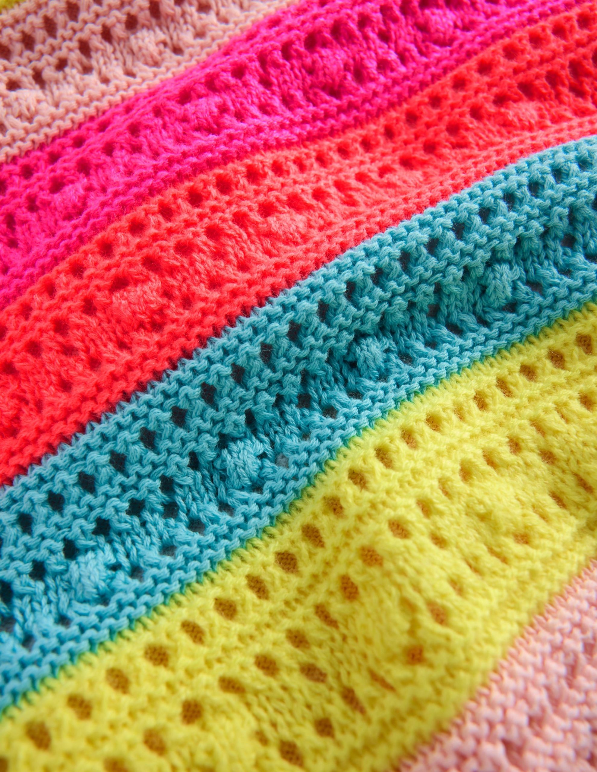 Pointelle Knitted Vest-Neon Stripe - Image 3