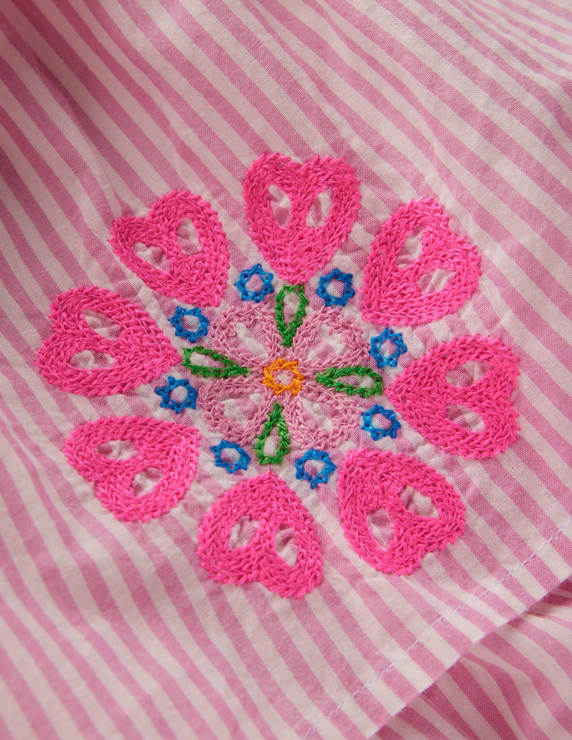 Tiered Embroidered Dress-Formica Pink Stripe - Image 3