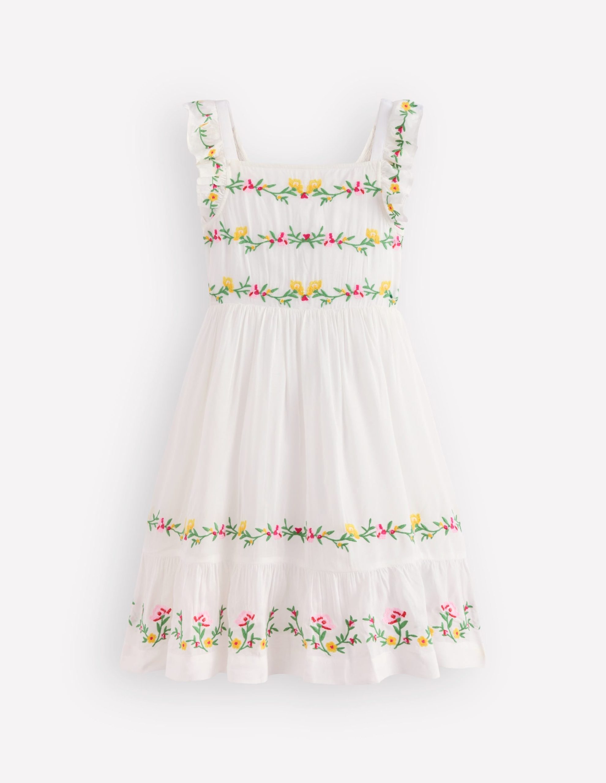 Shirred Bow Back Detail Dress-Soft Ivory